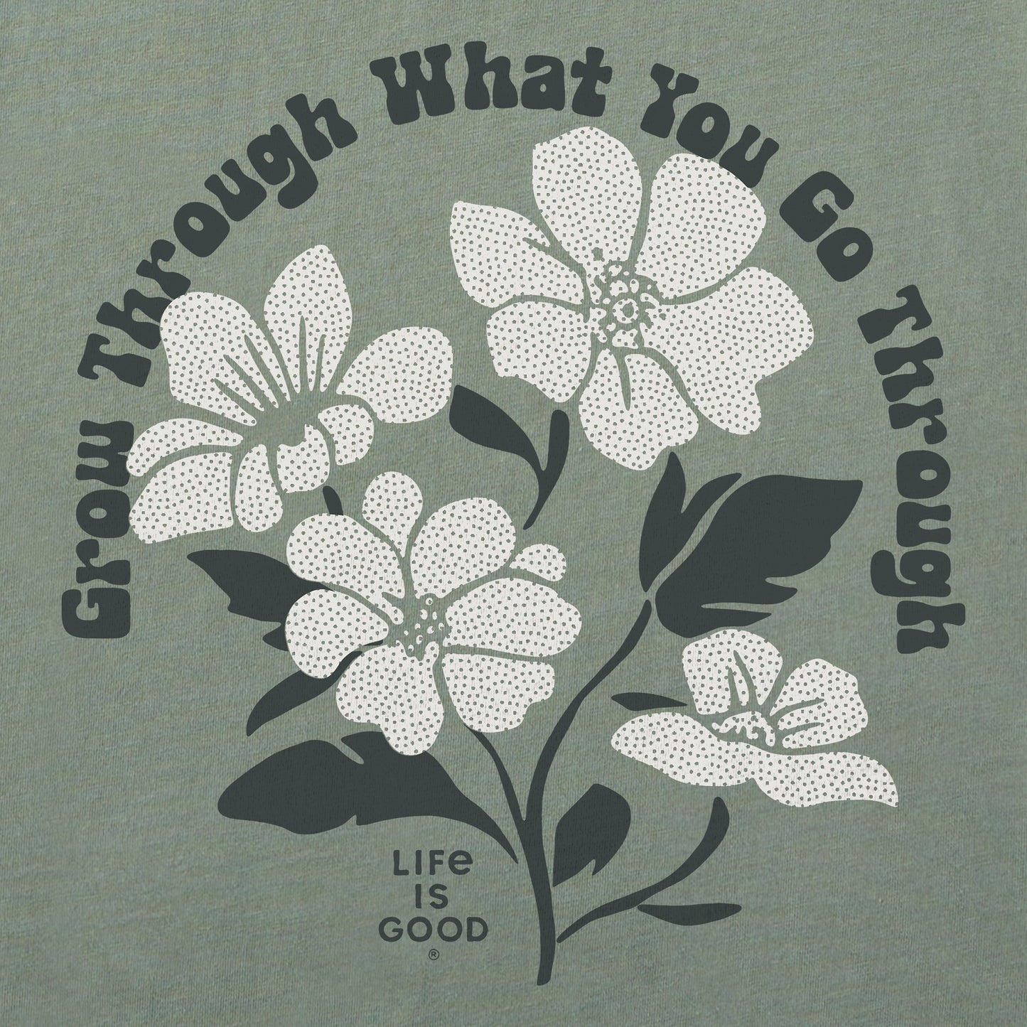 Women's Grow Through What You Go Through Flowers Short Sleeve Crusher Tee