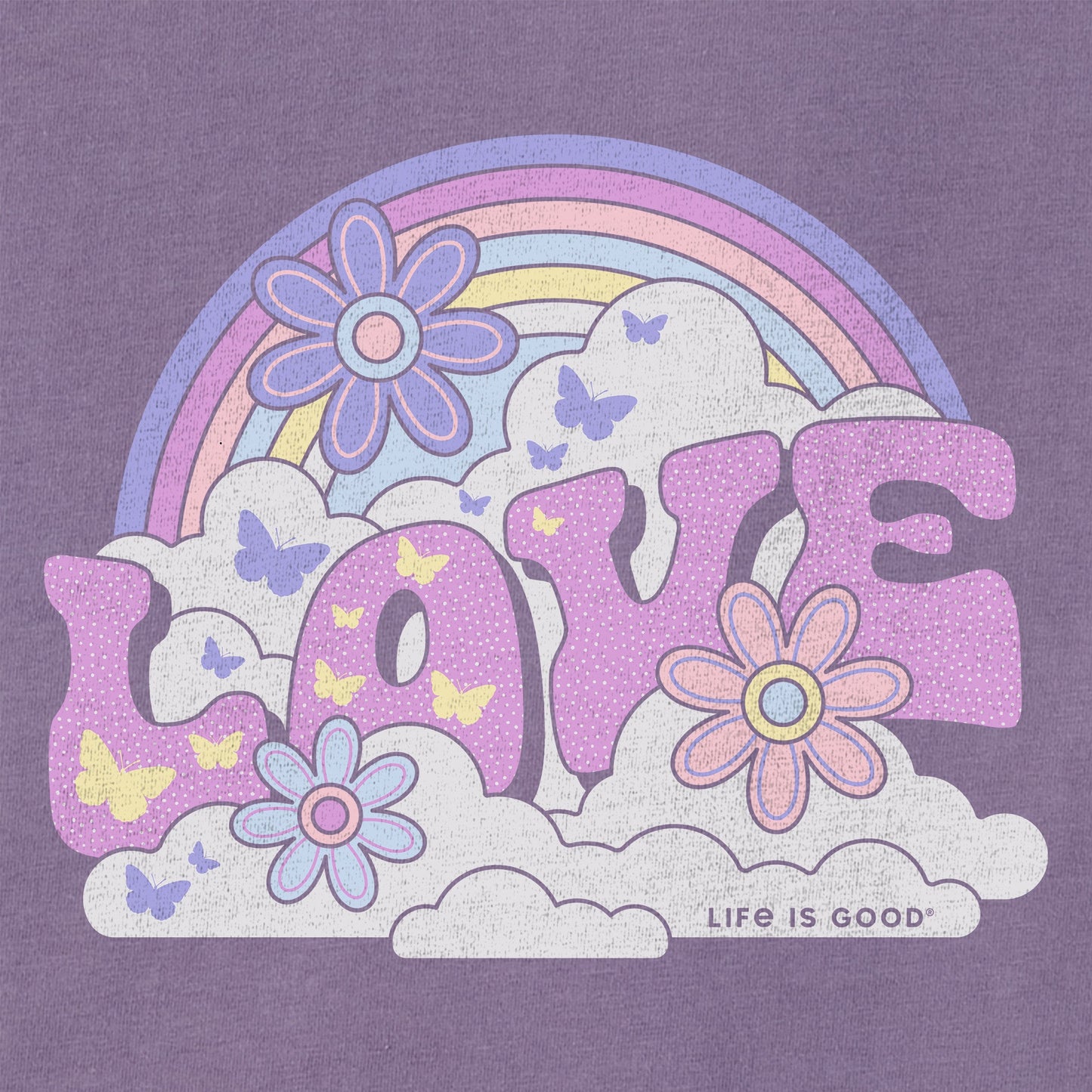 Women's Rainbow Love Short Sleeve Crusher Boxy Tee