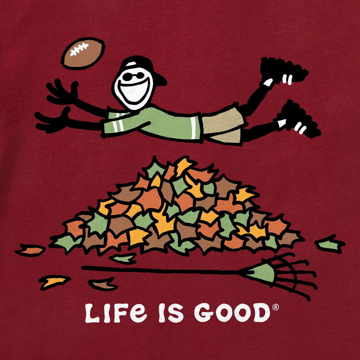 Kids Jake Rake Football Long Sleeve Crusher Tee