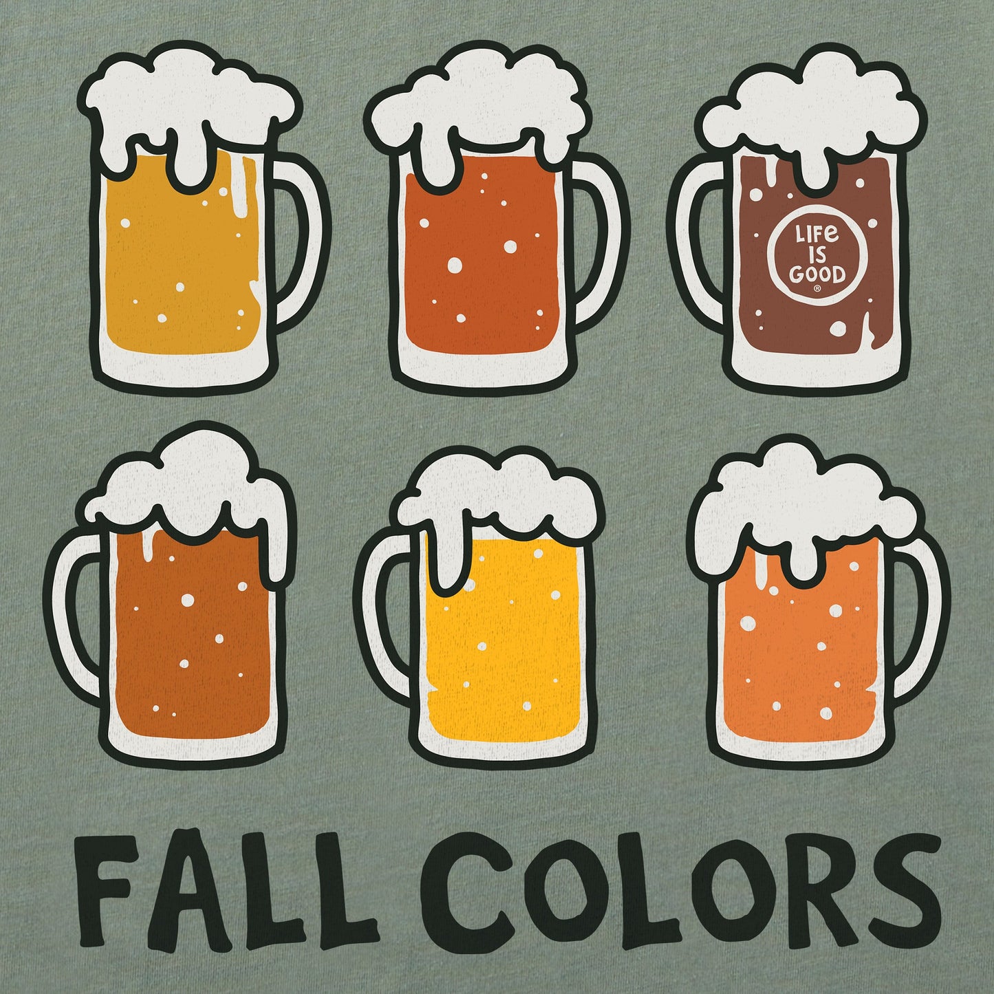 Men's Fall Colors Six Beers Long Sleeve Crusher Tee