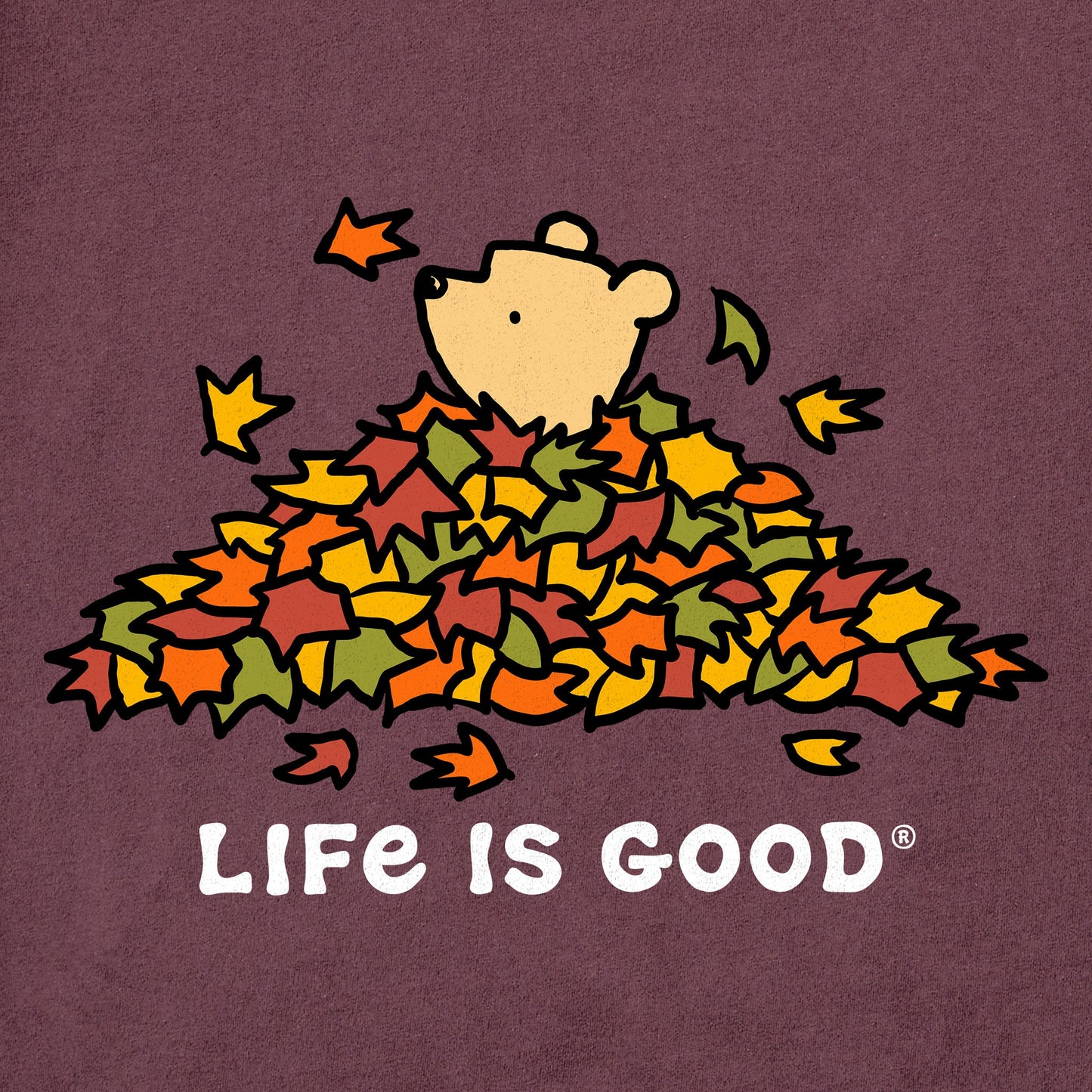 Men's Winnie Leaf Pile Long Sleeve Crusher Tee