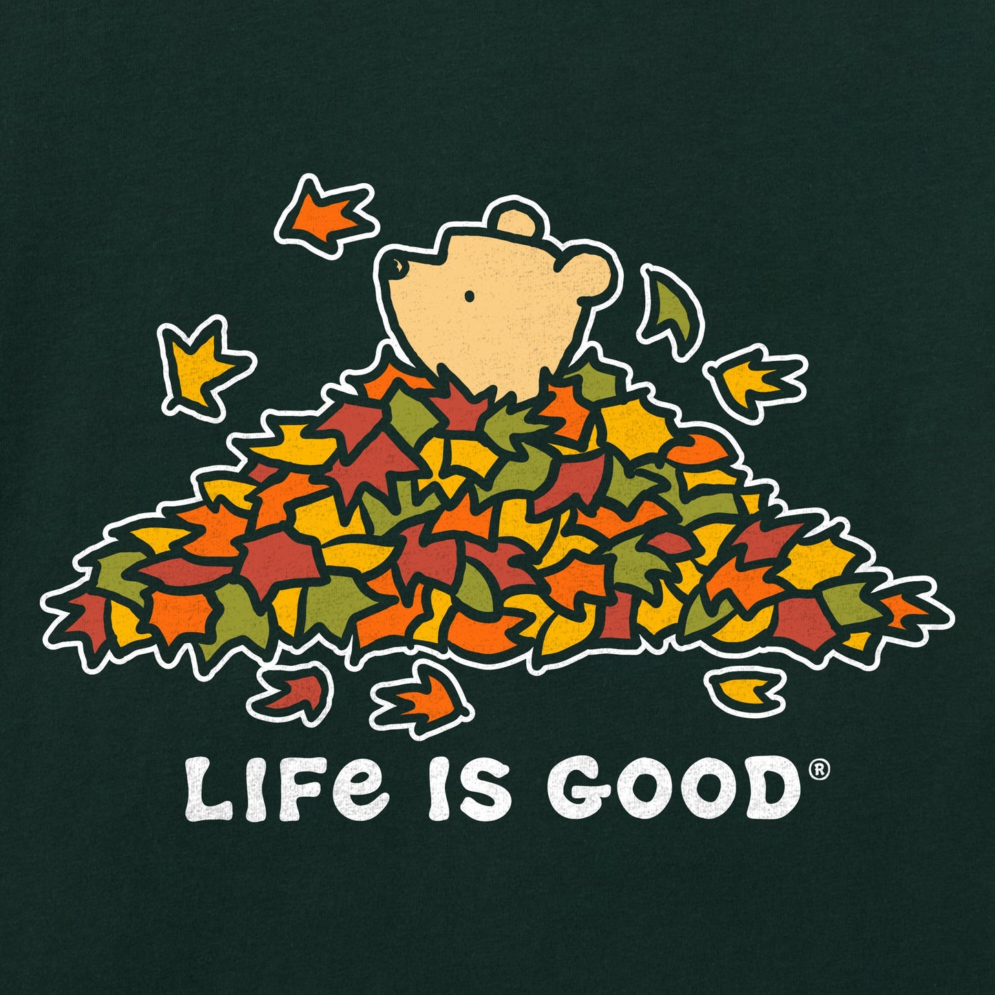 Women's Winnie Leaf Pile Short Sleeve Crusher Boxy Tee