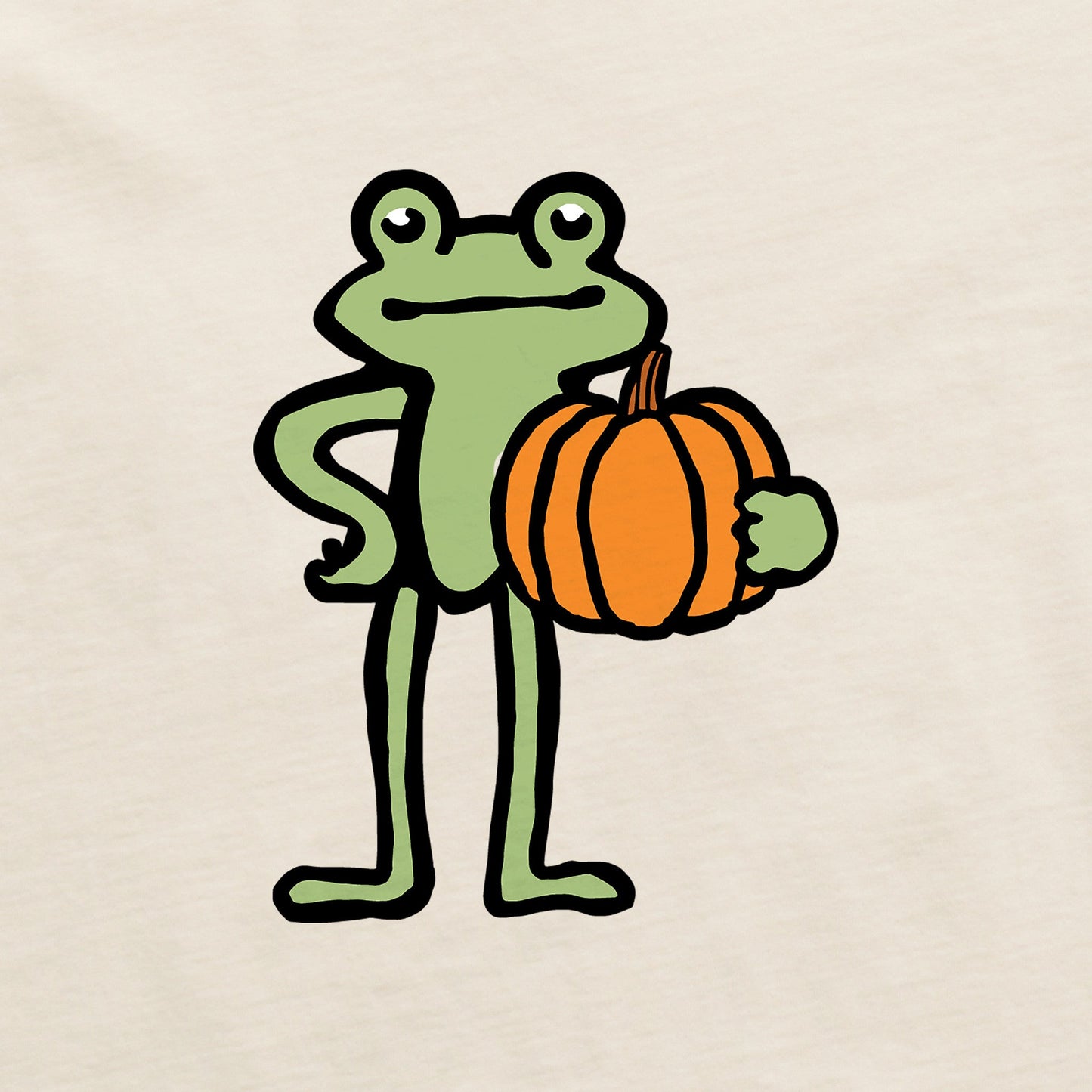 Women's Froggy Pumpkin Mini Long Sleeve Crusher Tee