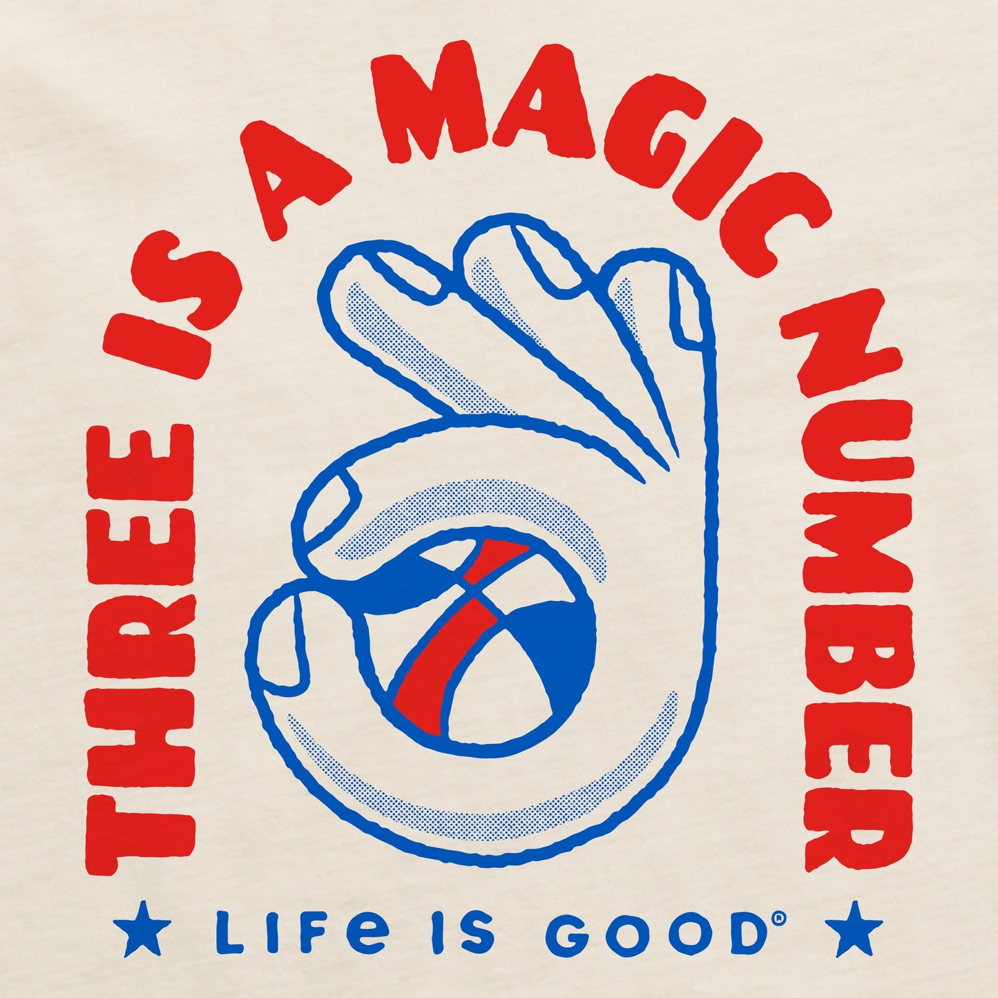 Men's Three is a Magic Number Short Sleeve Crusher Tee