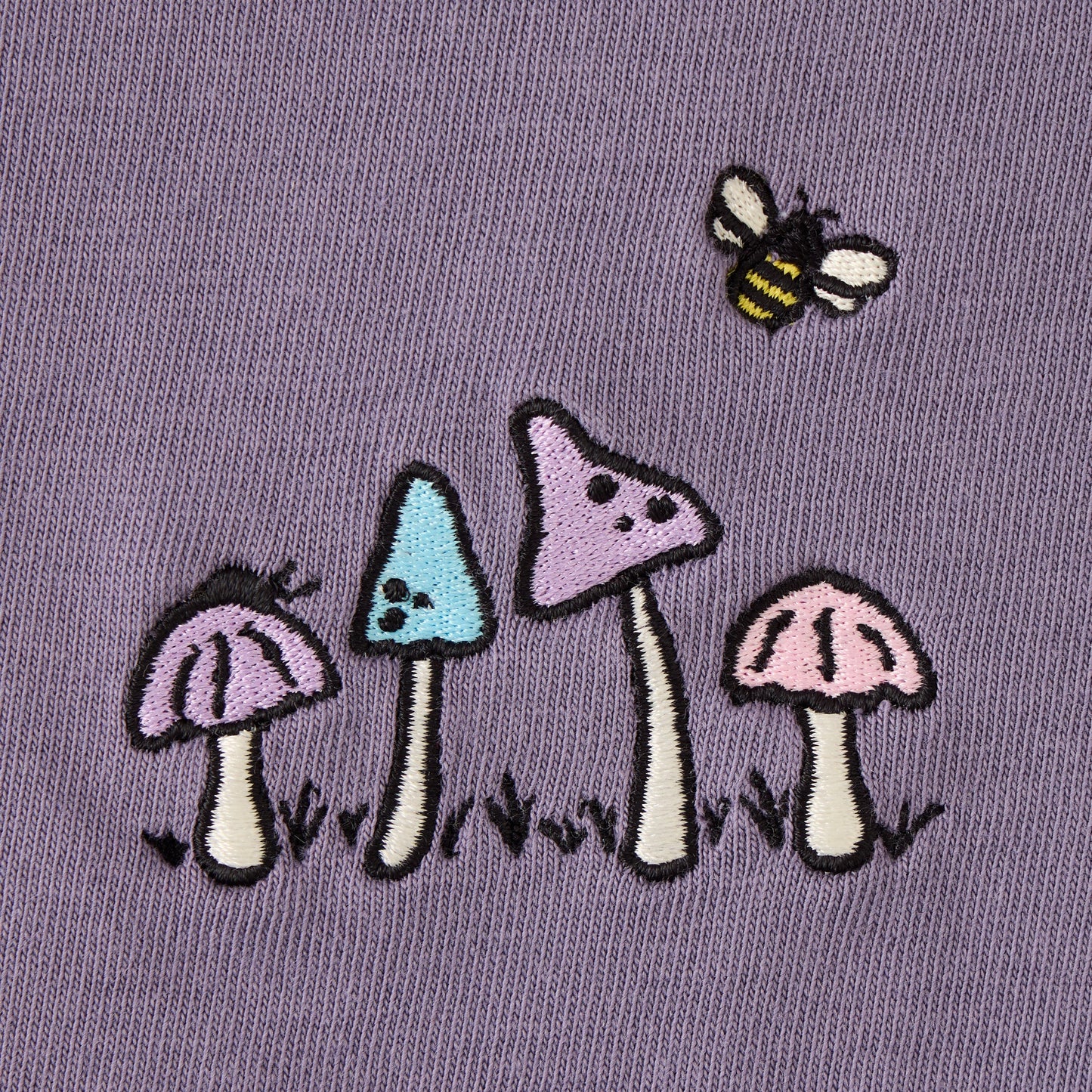Women's Embroidered Mushrooms Short Sleeve Crusher Boxy Tee