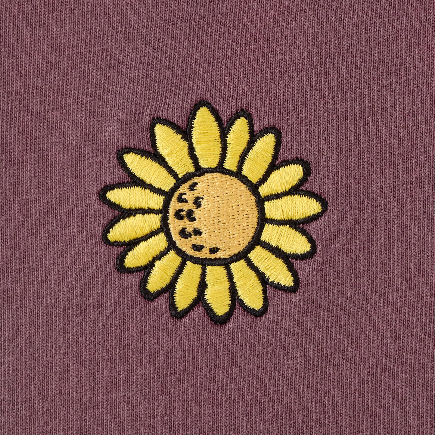 Women's Embroidered Sunflower Short Sleeve Crusher Tee