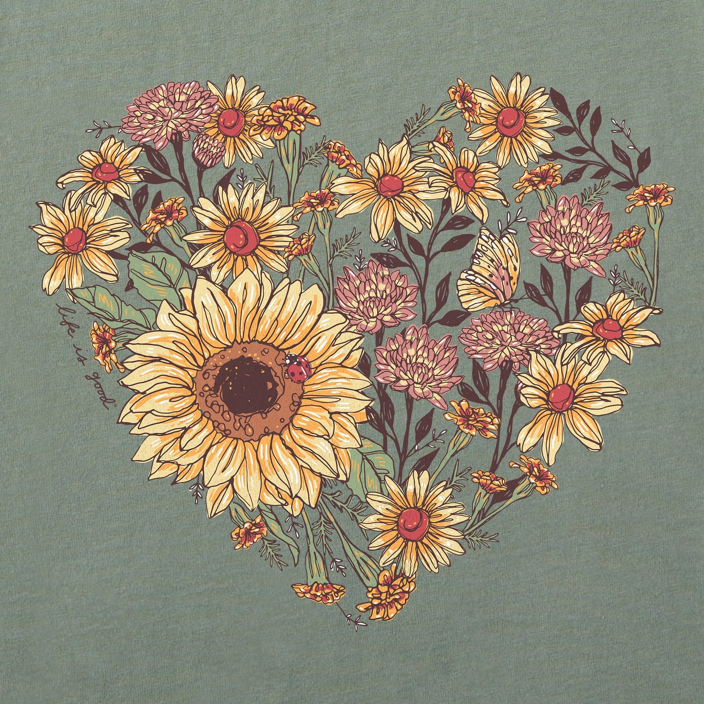 Women's Fall Flowers Heart Crusher Boxy Hoodie