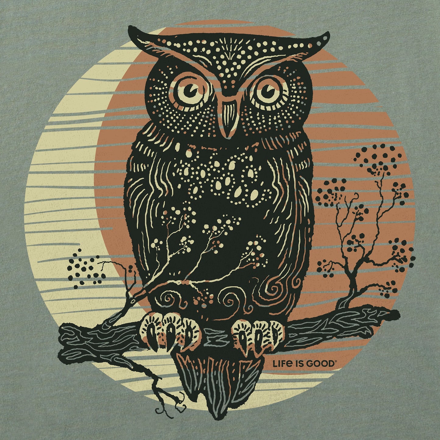 Men's Moon Owl Short Sleeve Crusher Tee