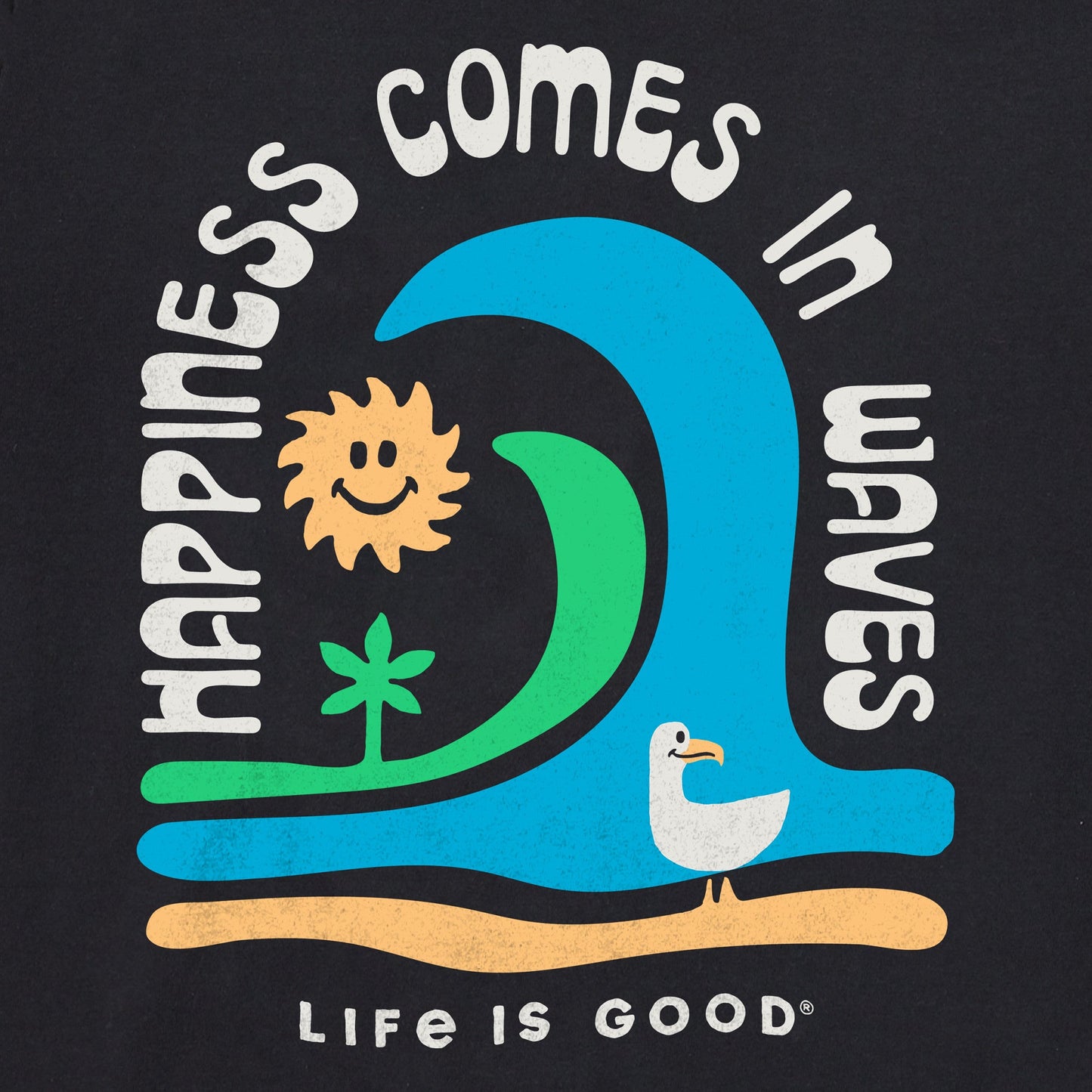 Women's Happiness Comes in Waves Crusher-LITE Shrunken Tee