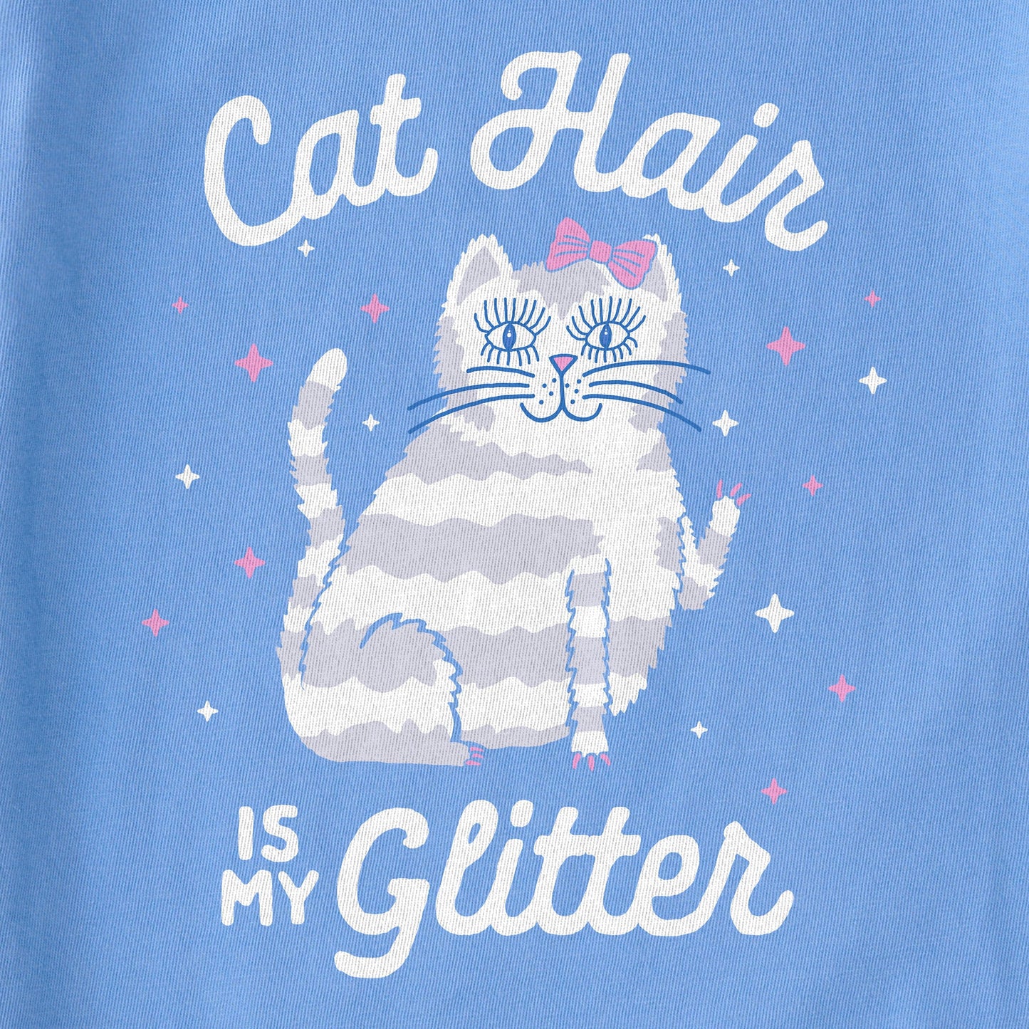 Kids Cat Hair is My Glitter Short Sleeve Crusher Tee