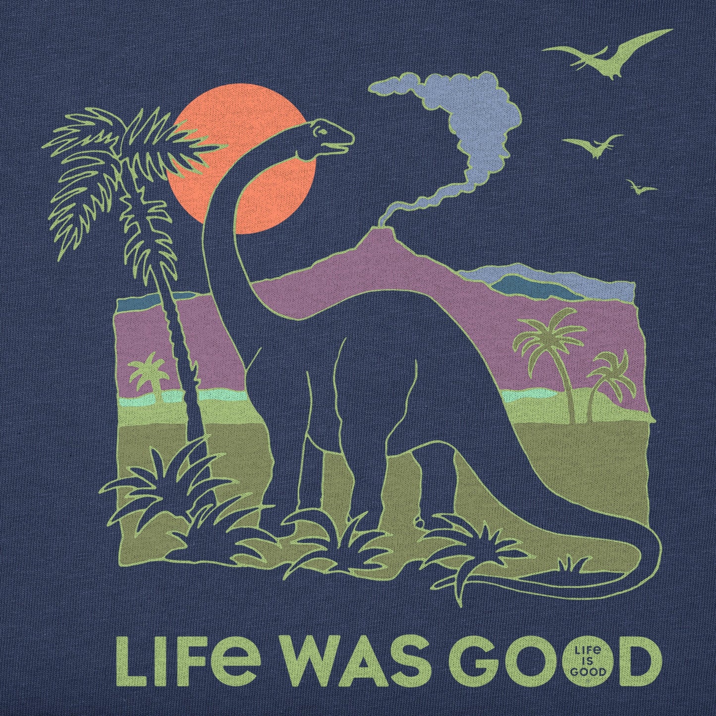 Toddler Dinosaur Life was Good Short Sleeve Crusher Tee