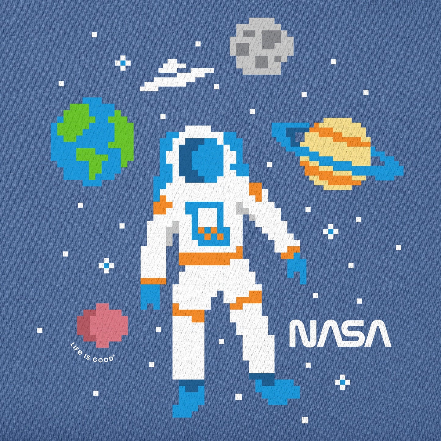Kids NASA 8 Bit Astronaut Short Sleeve Crusher Tee