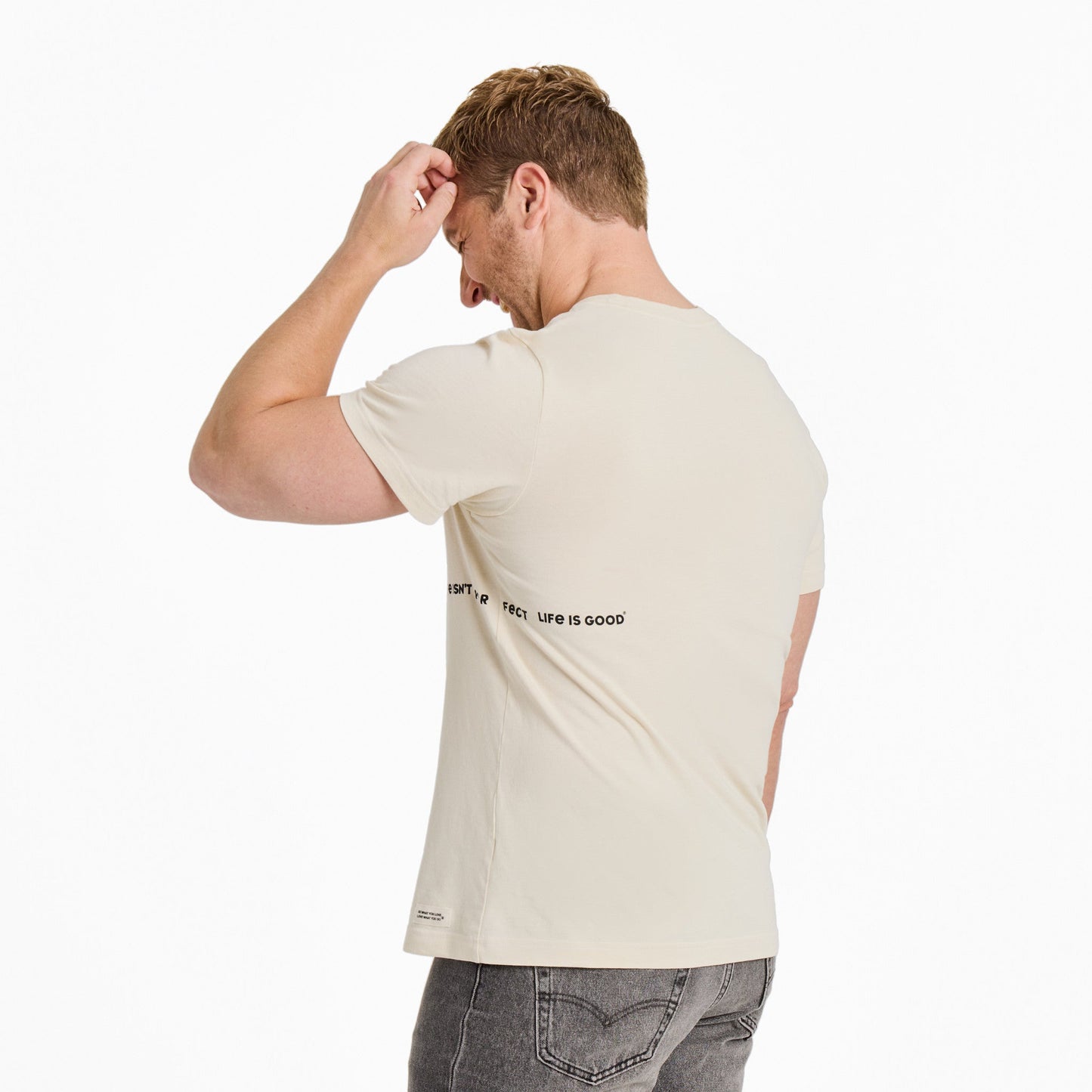 Men's Life Isn't Easy Message Short Sleeve Crusher Tee