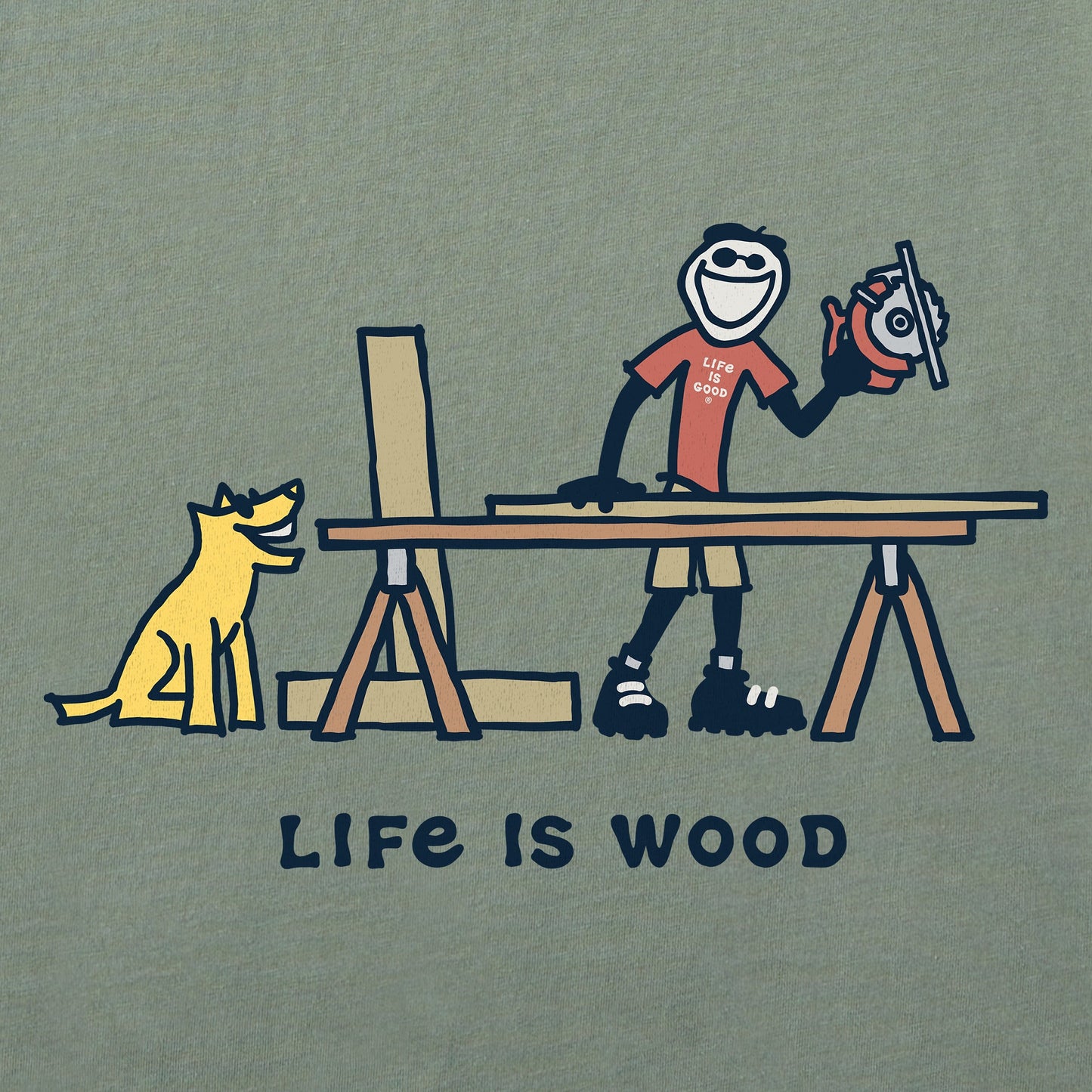 Men's Life is Wood Jake Short Sleeve Crusher Tee