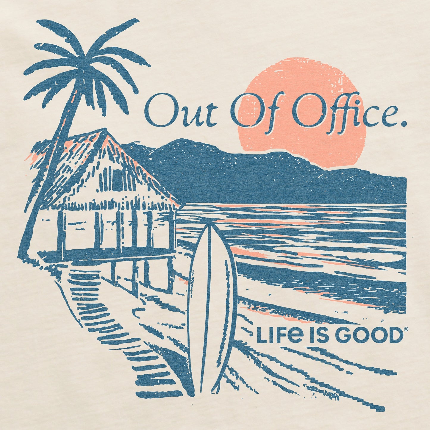 Men's Two Palm Sunset Short Sleeve Crusher Tee