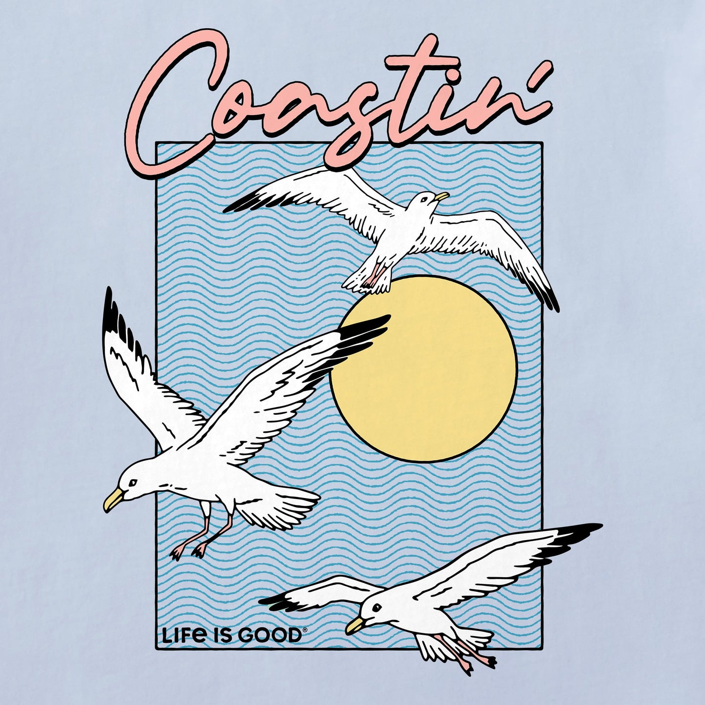 Women's Coastin Seagulls Short Sleeve Crusher Boxy Tee