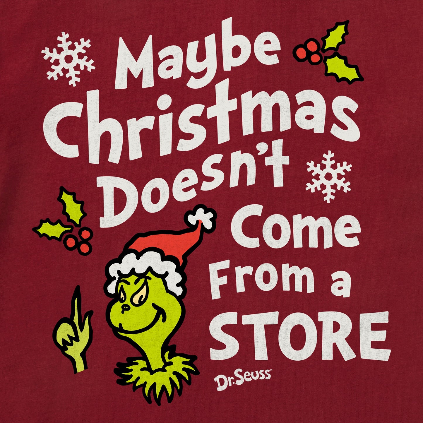 Kids Maybe Christmas Grinch Long Sleeve Crusher Tee