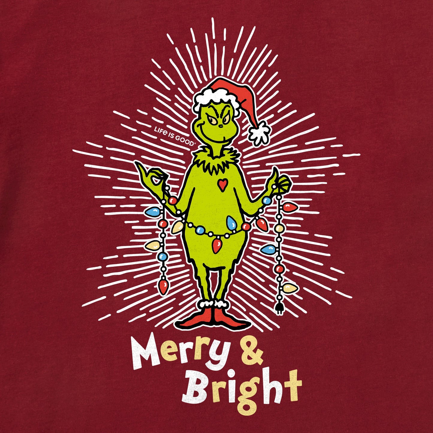 Women's Grinch Merry and Bright Long Sleeve Crusher Vee