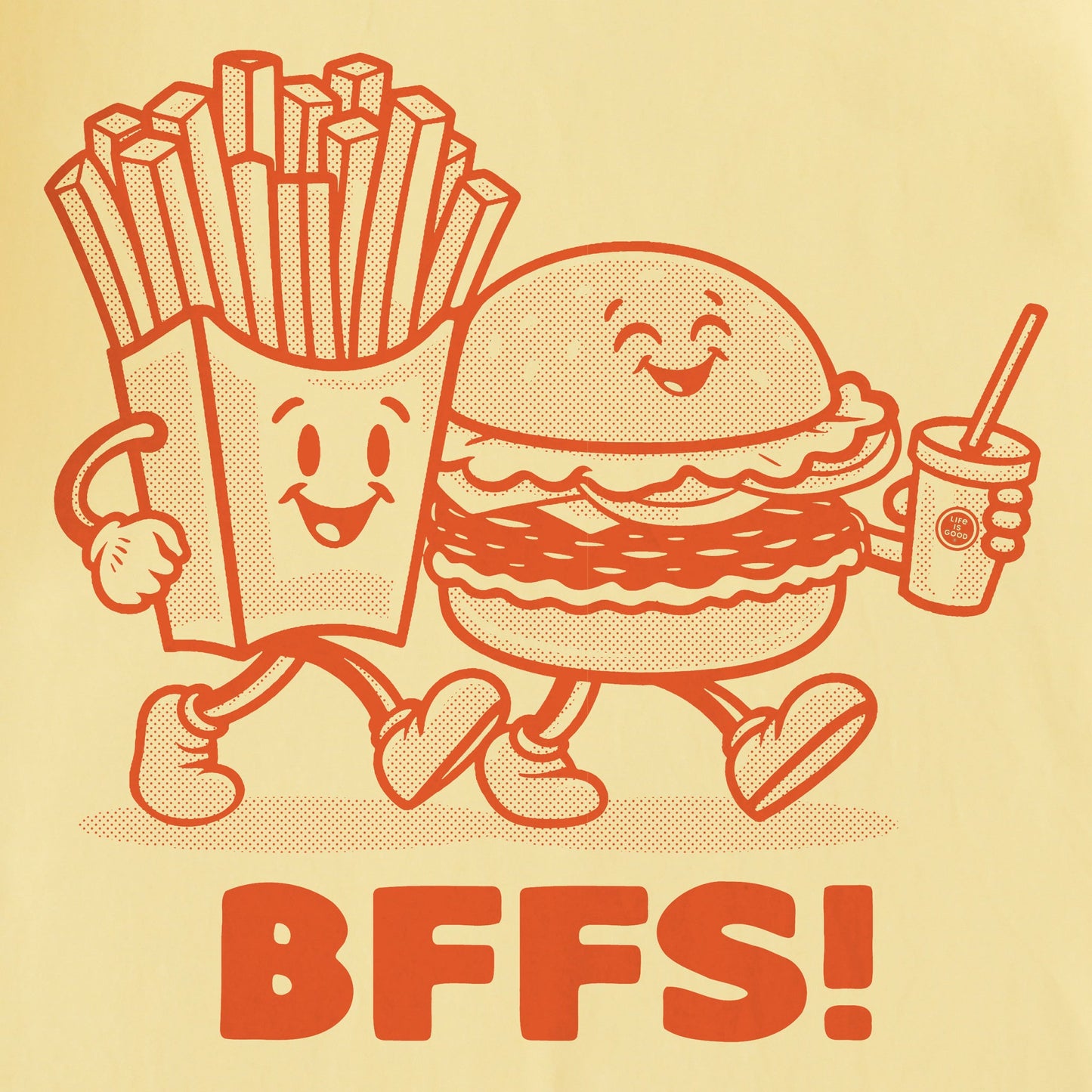 Kids Burger and Fries BFFs Short Sleeve Crusher Tee