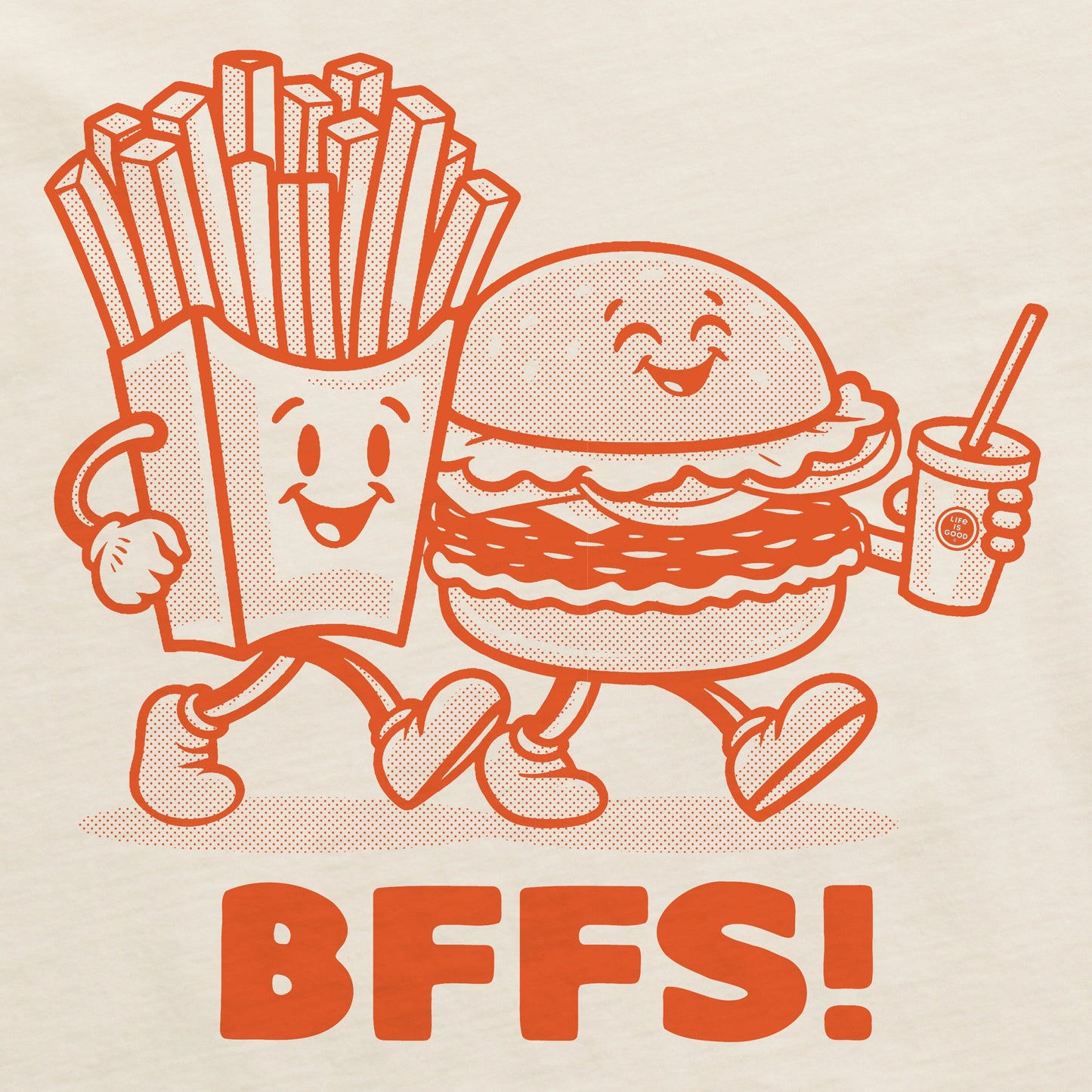 Women's Burger and Fries BFFs Short Sleeve Crusher Boxy Tee