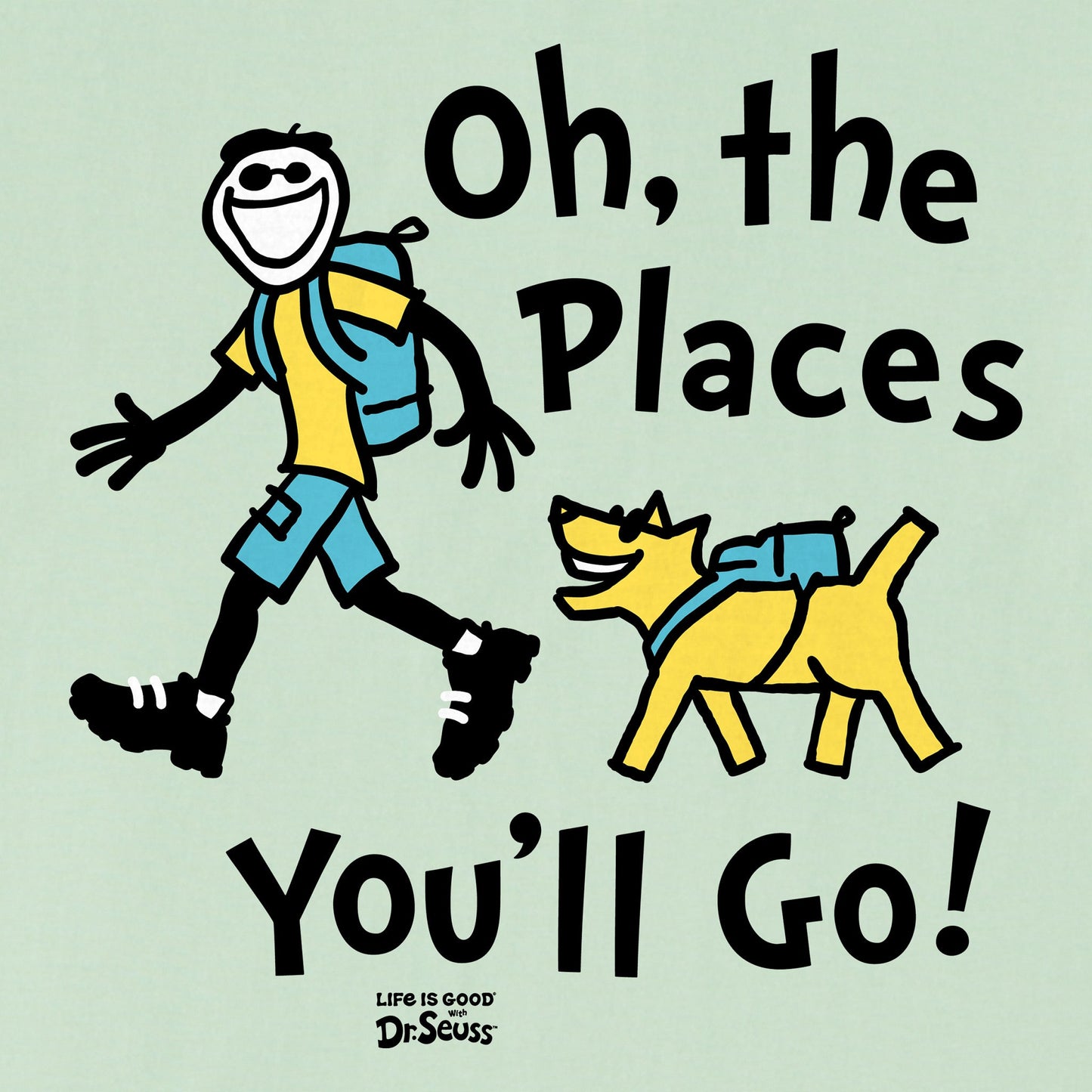 Kids Oh the Places You'll Go Hiking Short Sleeve Crusher Tee