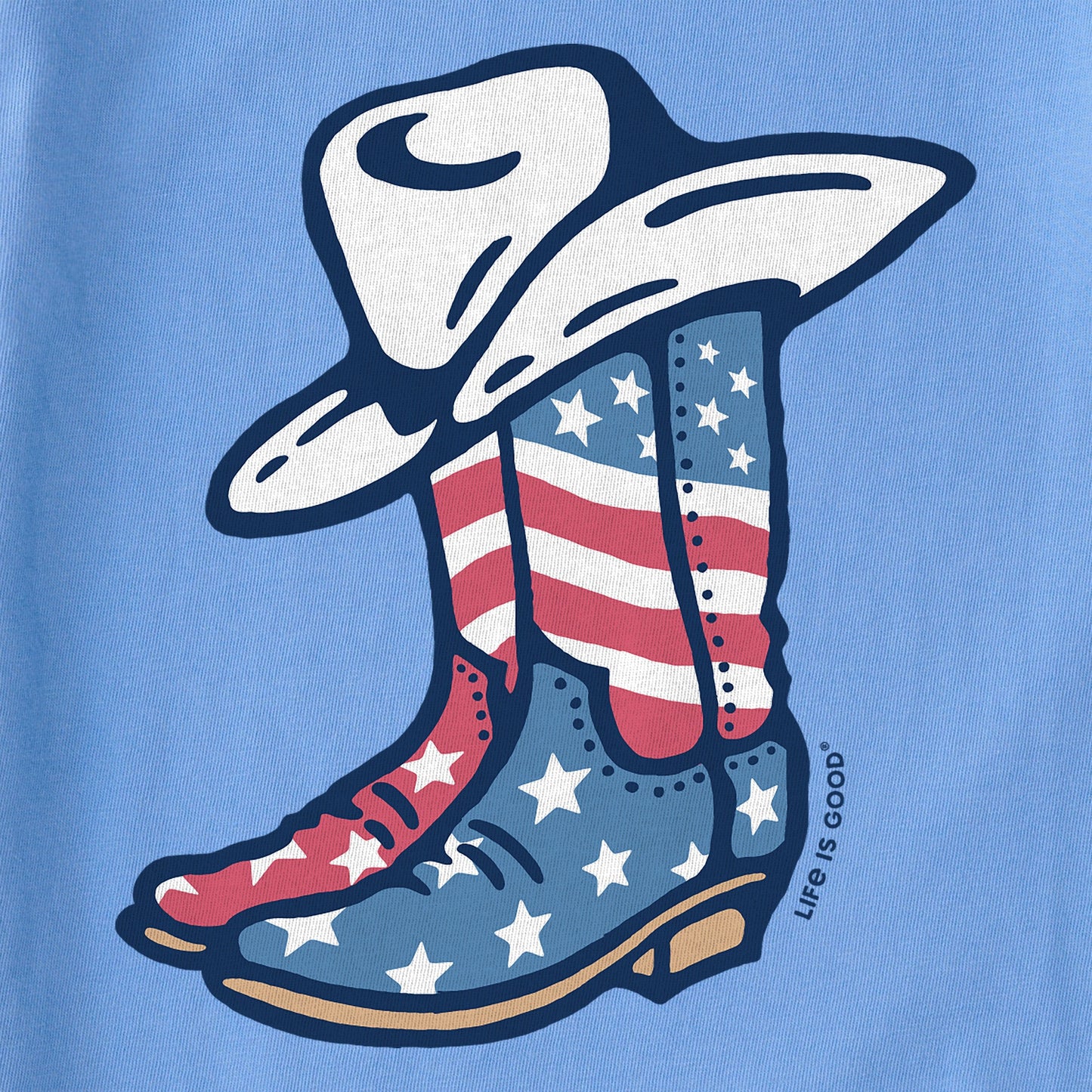 Kids USA Flag Cowboy Boots Short Sleeve Crusher Tee