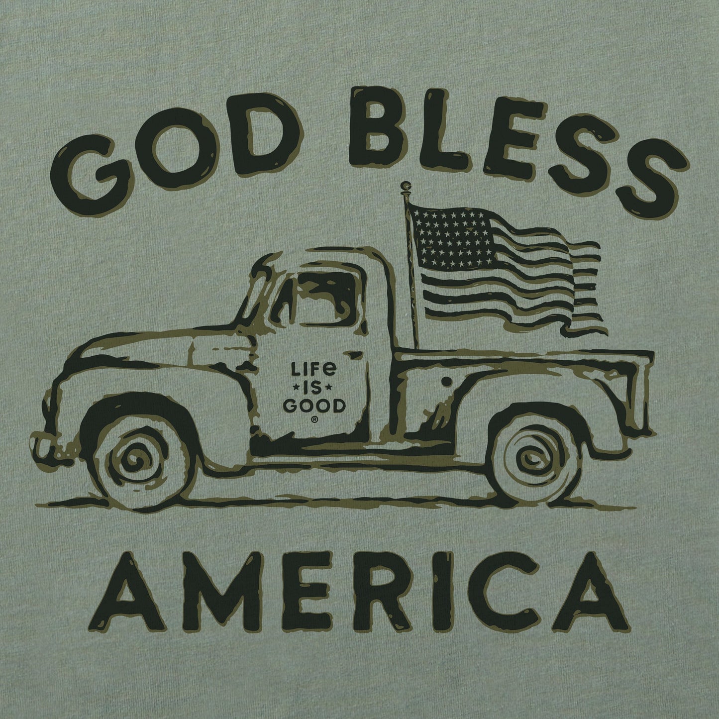 Women's God Bless American Trucks Short Sleeve Crusher Tee