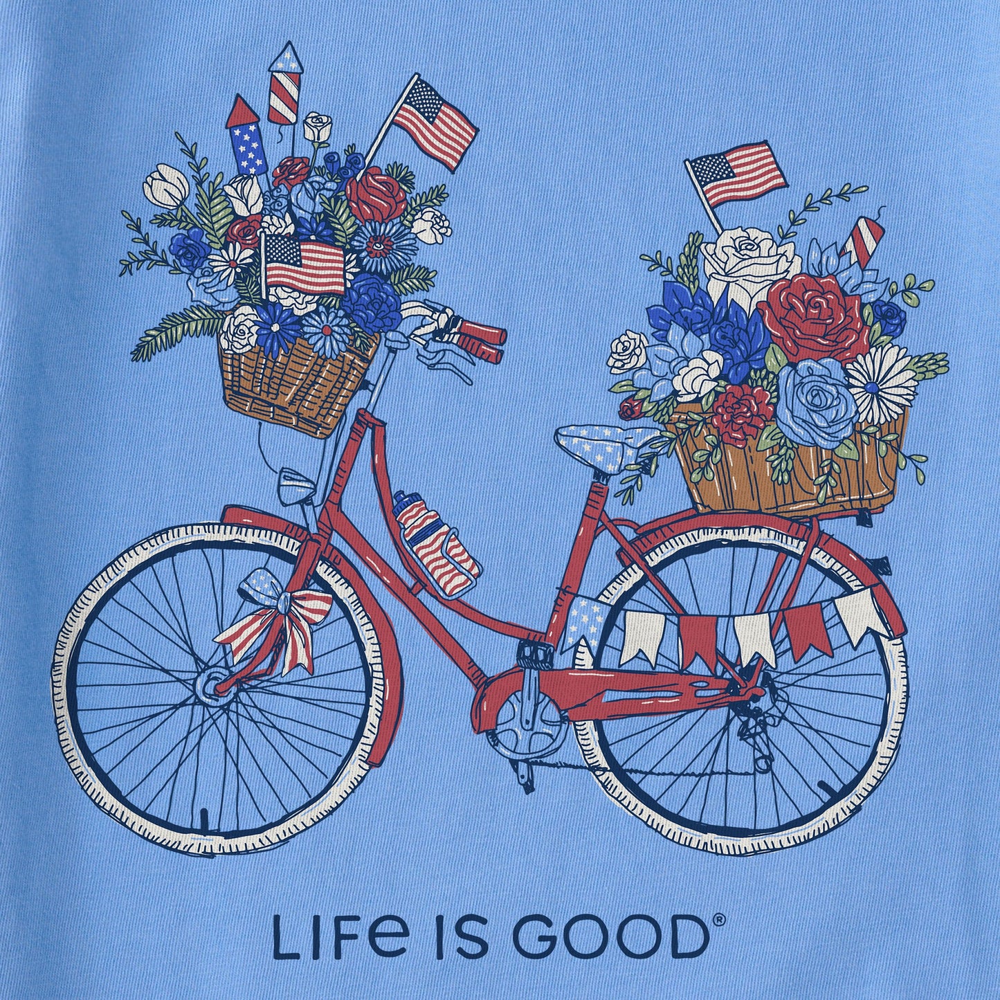 Women's USA Flower Bike Crusher Tank