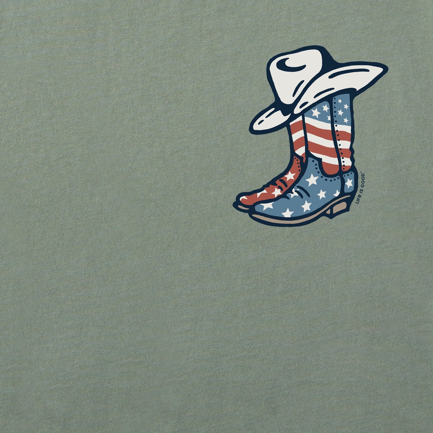 Men's USA Flag Cowboy Boots Short Sleeve Tee
