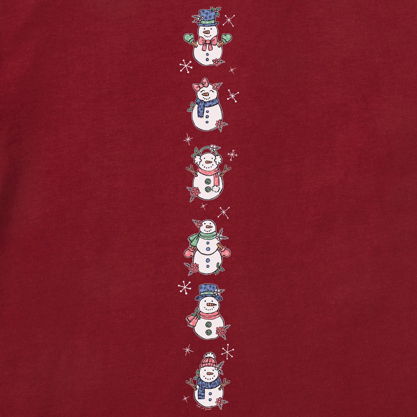 Toddler Cute Snowmen Long Sleeve Crusher Tee