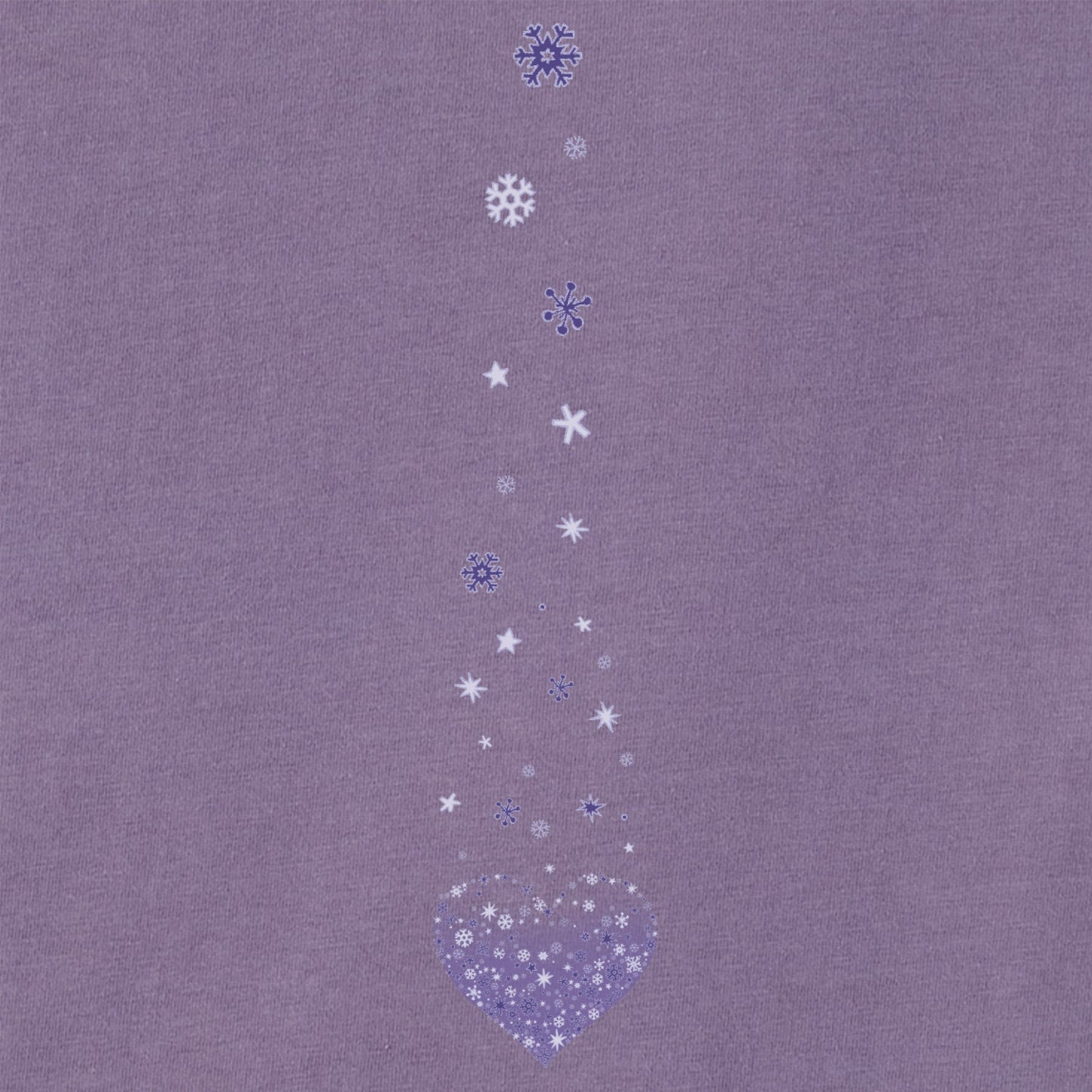 Women's Winter Heart Snowflakes Long Sleeve Crusher Vee