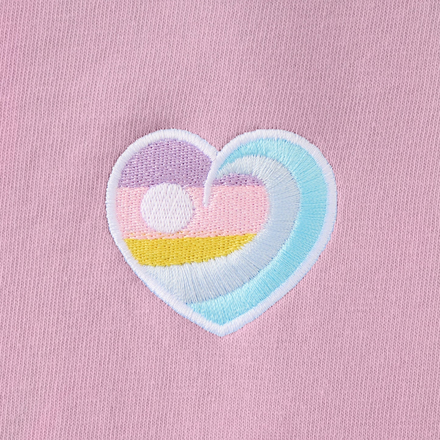 Women's Embroidered Ocean Heart Short Sleeve Crusher Vee