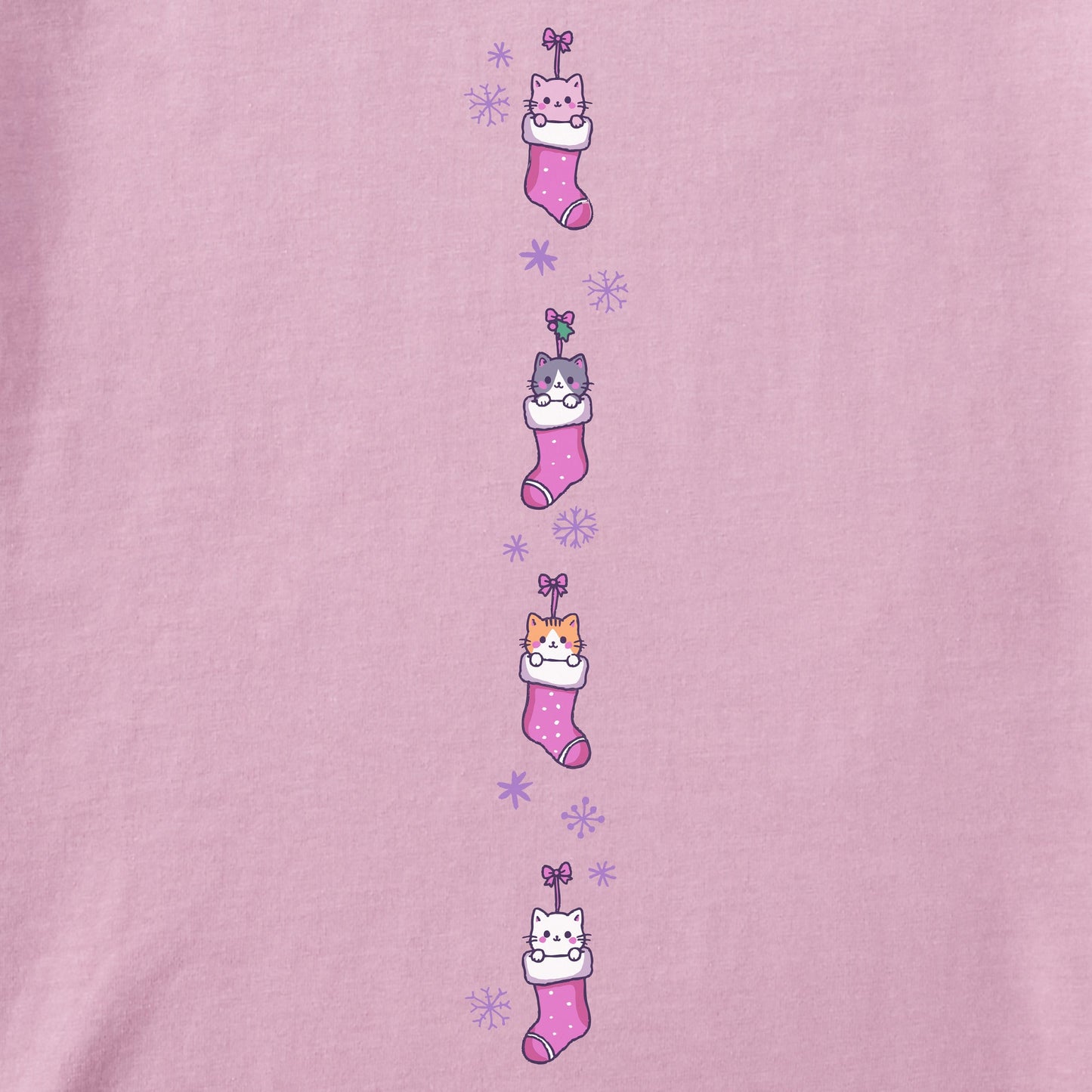 Toddler Merry Catmas Stocking Long Sleeve Crusher Tee