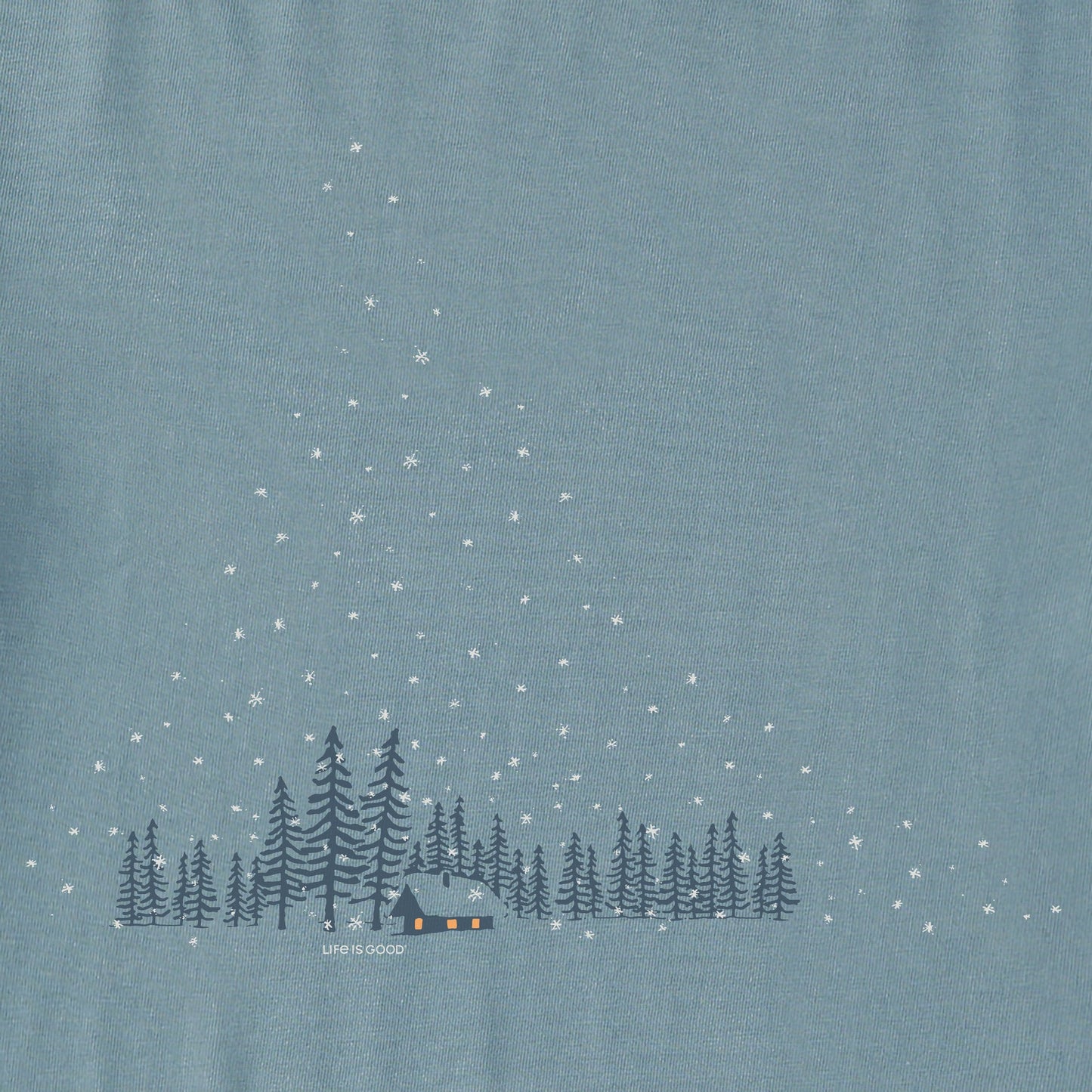 Women's Snowy Winter Cabin Long Sleeve Crusher Tee