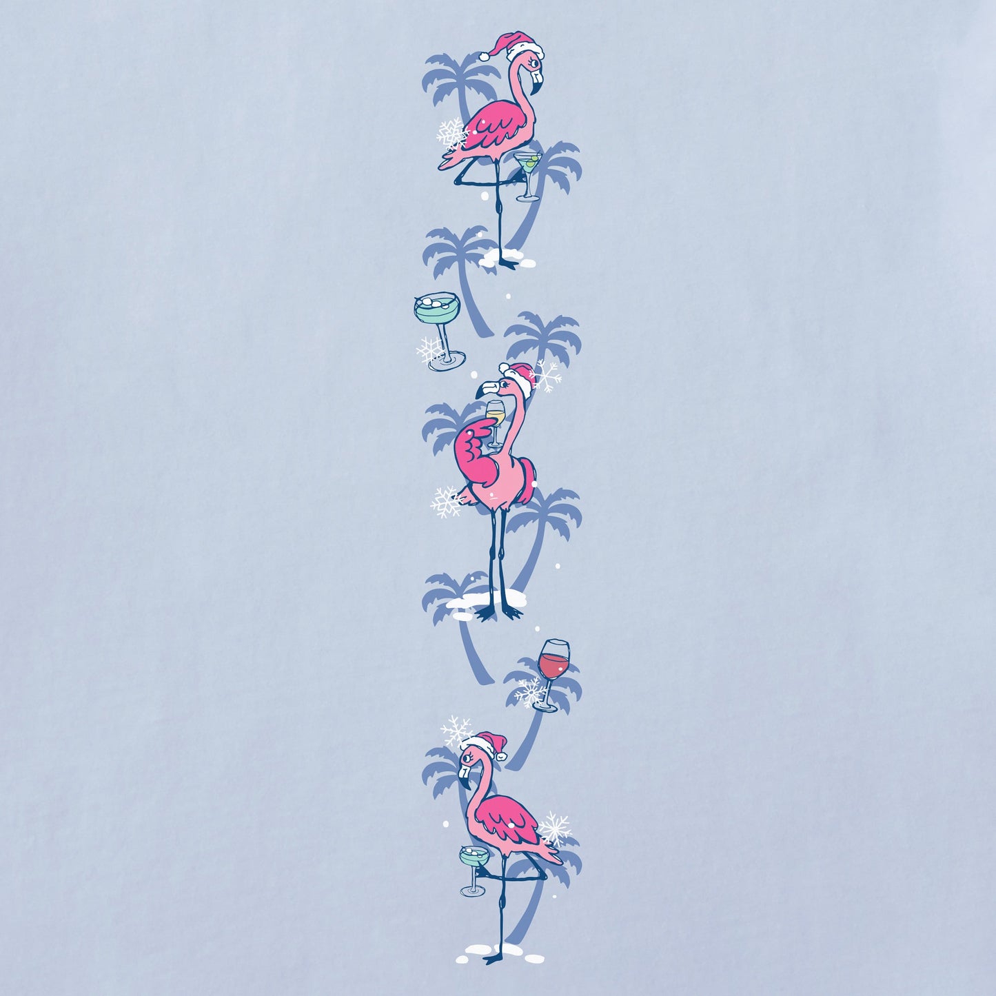 Women's Frosty Flamingos Long Sleeve Crusher Tee