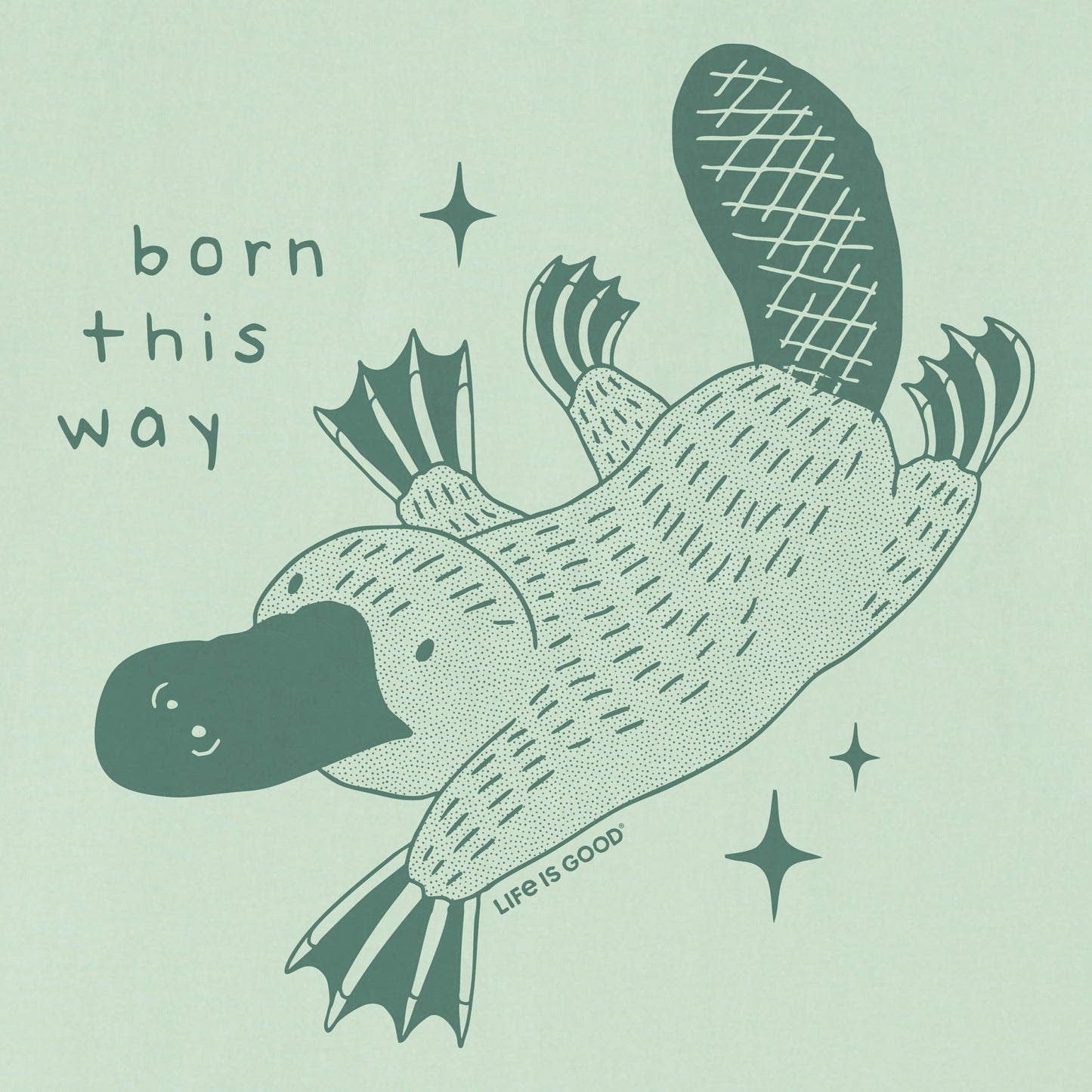 Men's Born This Way Platypus Short Sleeve Crusher Tee