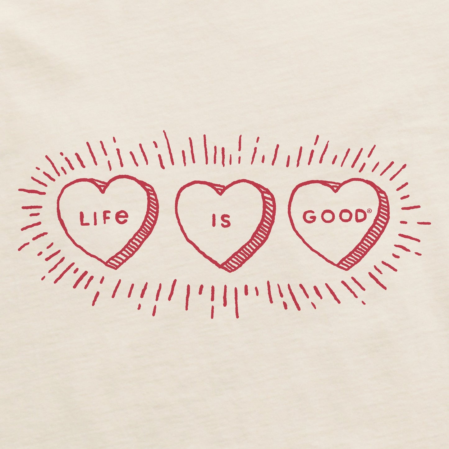 Women's Three LIG Hearts Short Sleeve Crusher Tee