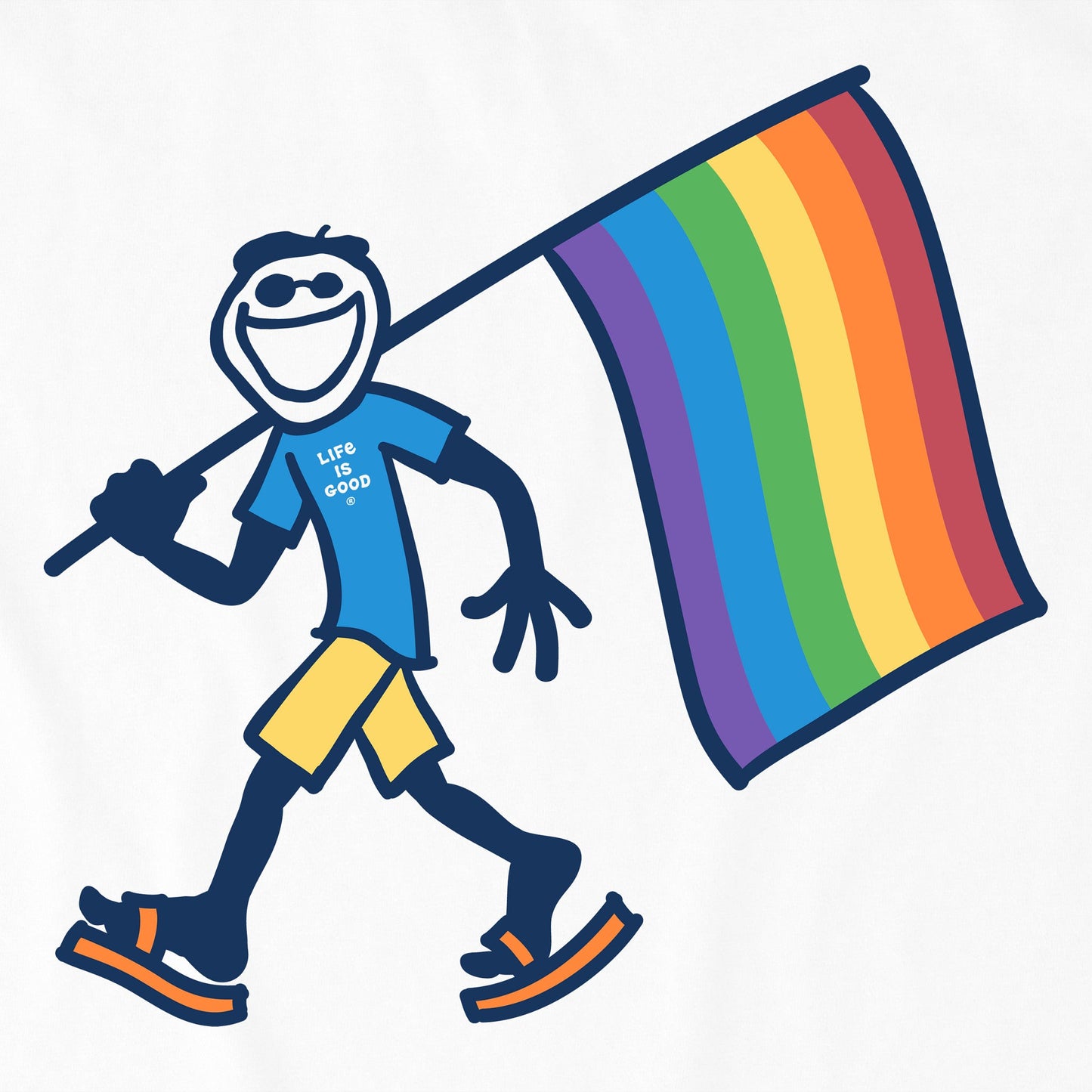 Women's Jake Carrying Pride Flag Short Sleeve Crusher Boxy Tee