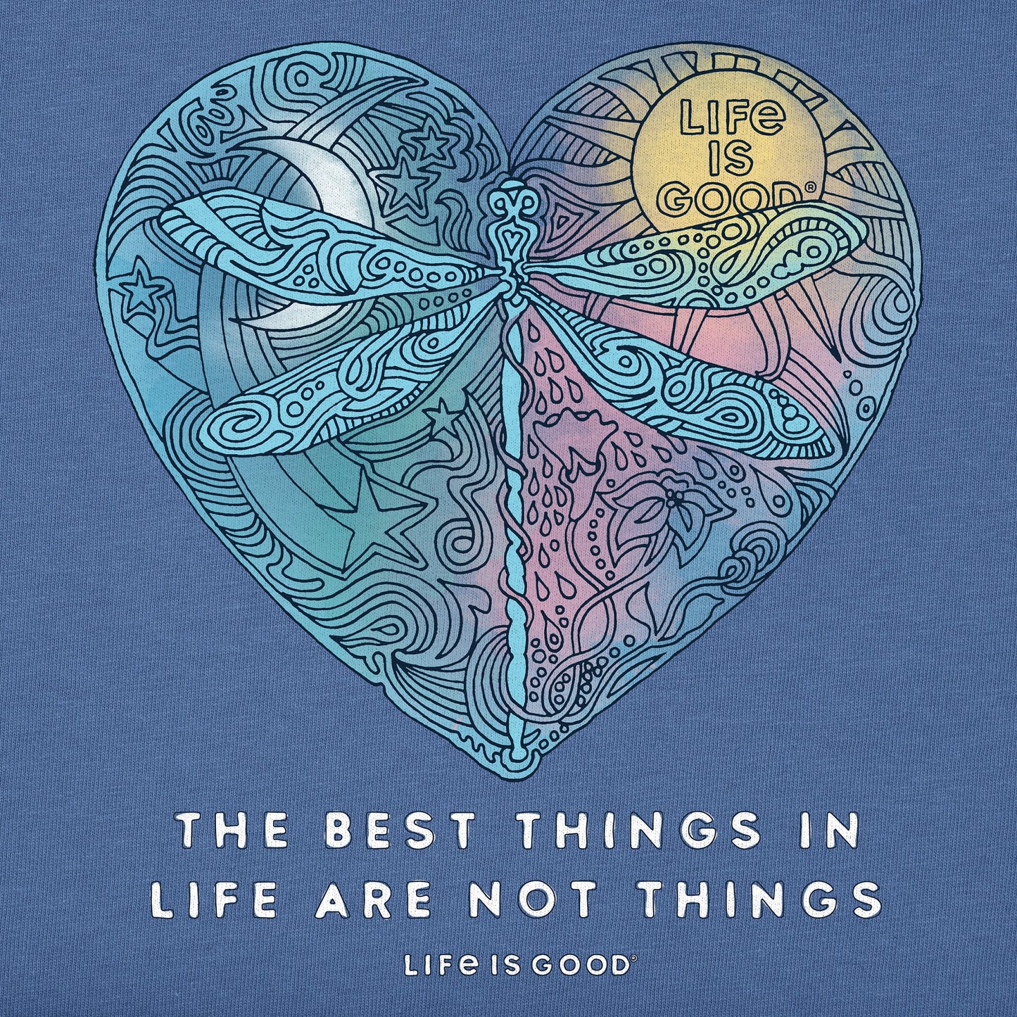 Women's Best Things Dragonfly Heart Short Sleeve Crusher Tee