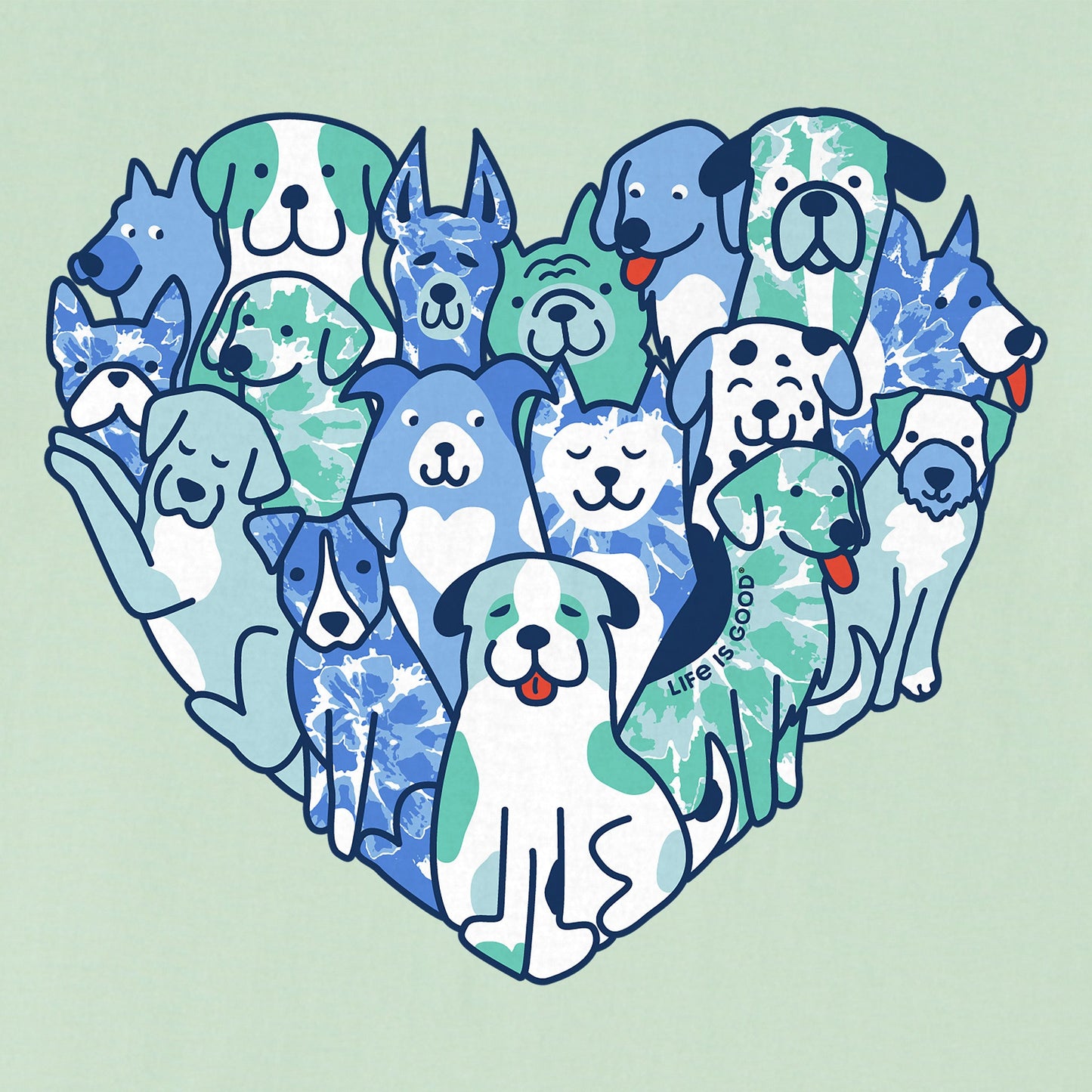 Toddler Tie Dye Heart of Dogs Short Sleeve Crusher Tee