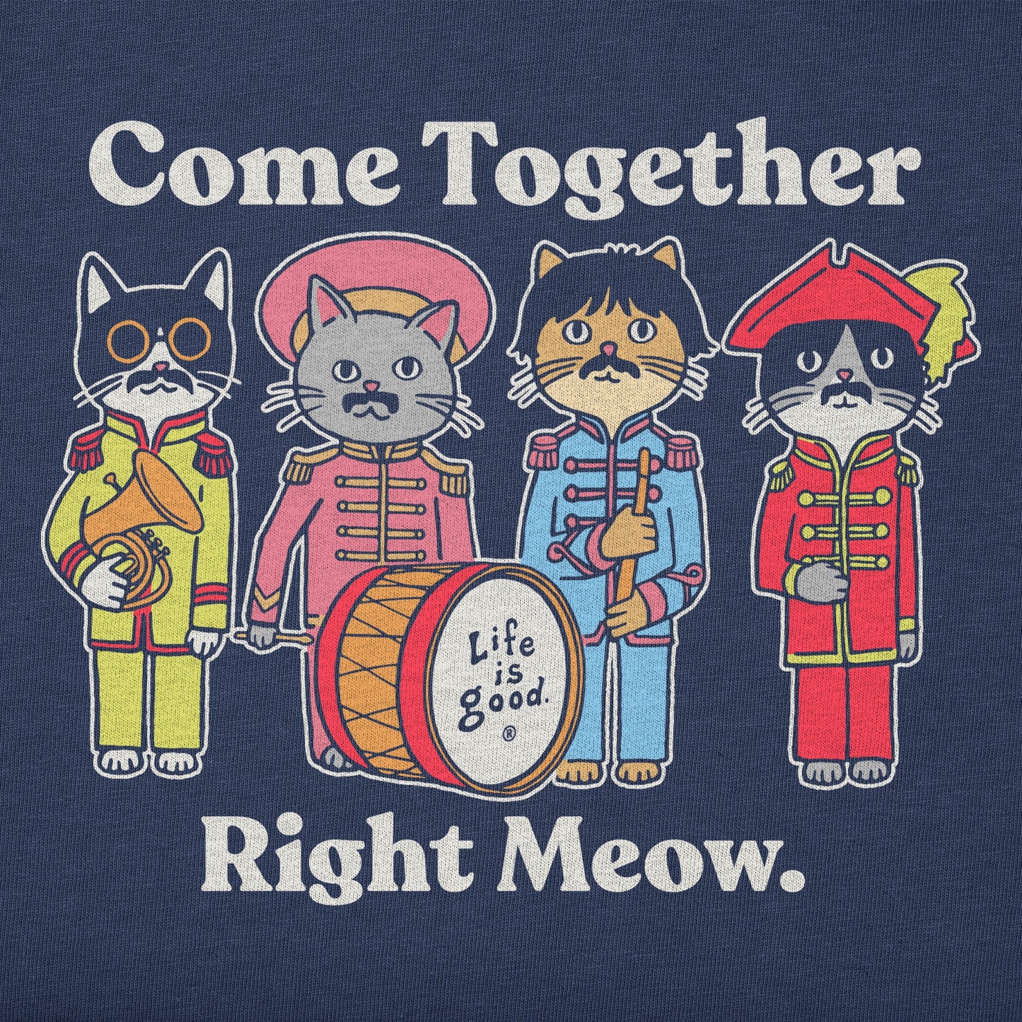 Toddler Come Together Right Meow Short Sleeve Crusher Tee