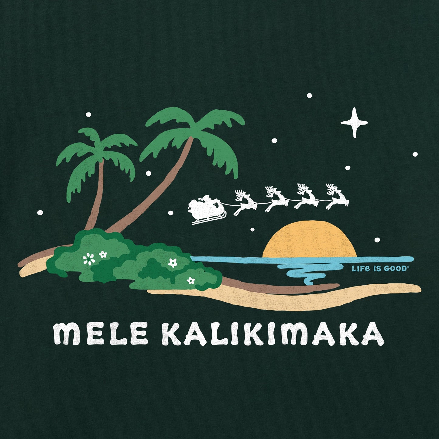 Men's Mele Kalikimaka Beach Long Sleeve Crusher Tee