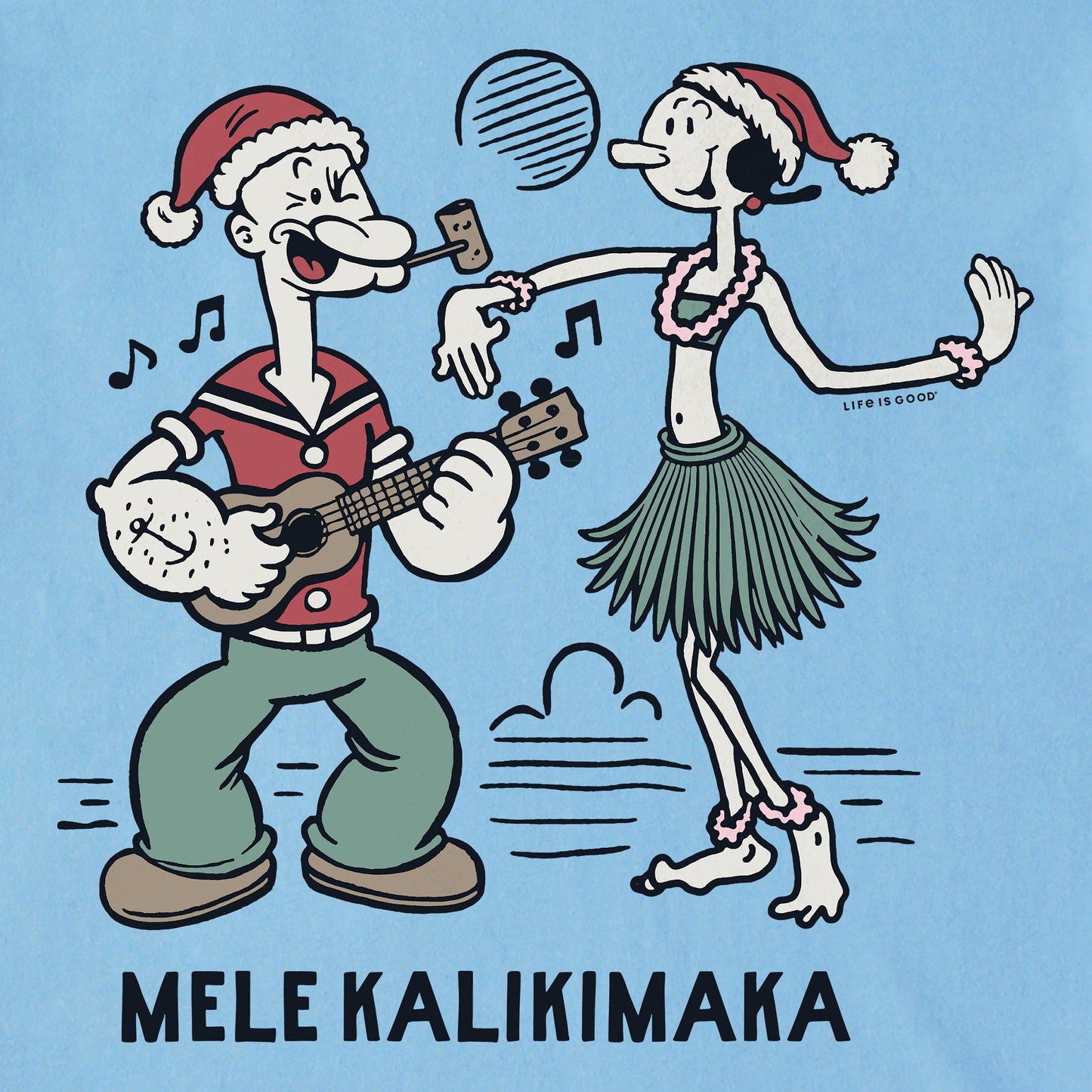 Men's Mele Kalikimaka Popeye Short Sleeve Crusher Tee