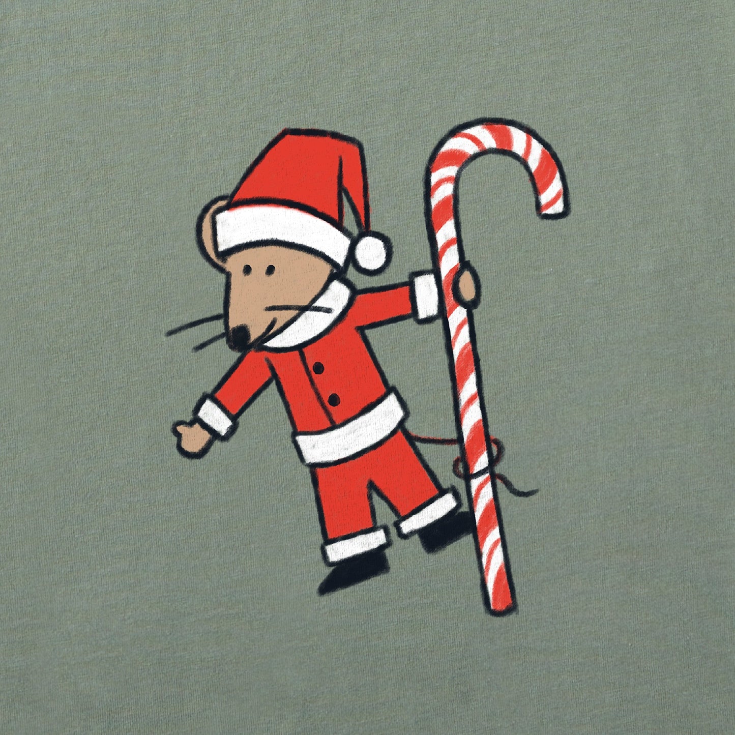 Women's Christmas Mouse Long Sleeve Crusher Vee