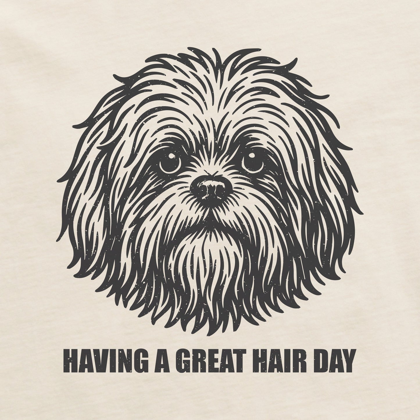 Women's Bert's Great Hair Day Shih Tzu Short Sleeve Crusher Tee