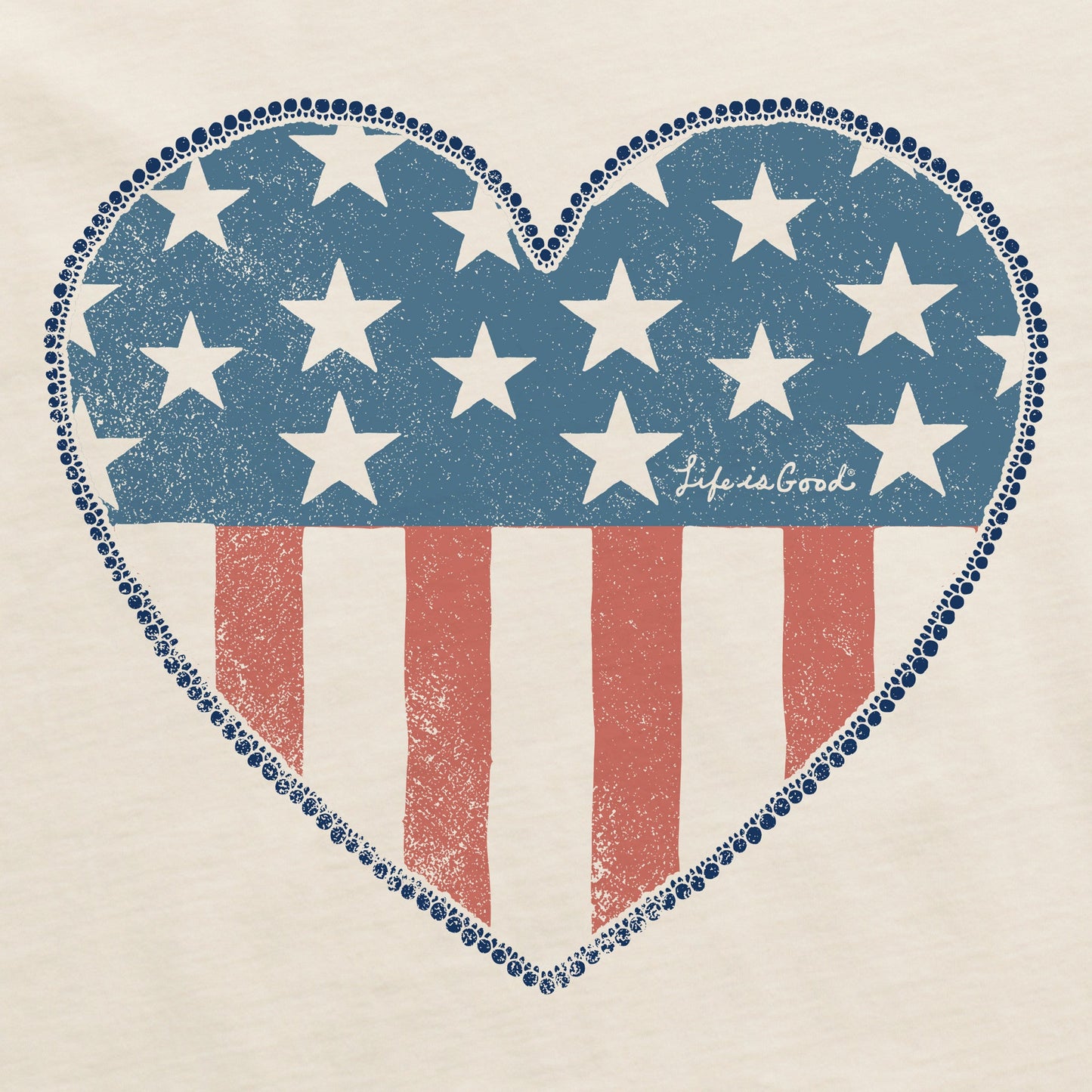 Women's Star Spangled Heart Short Sleeve Crusher Boxy Tee