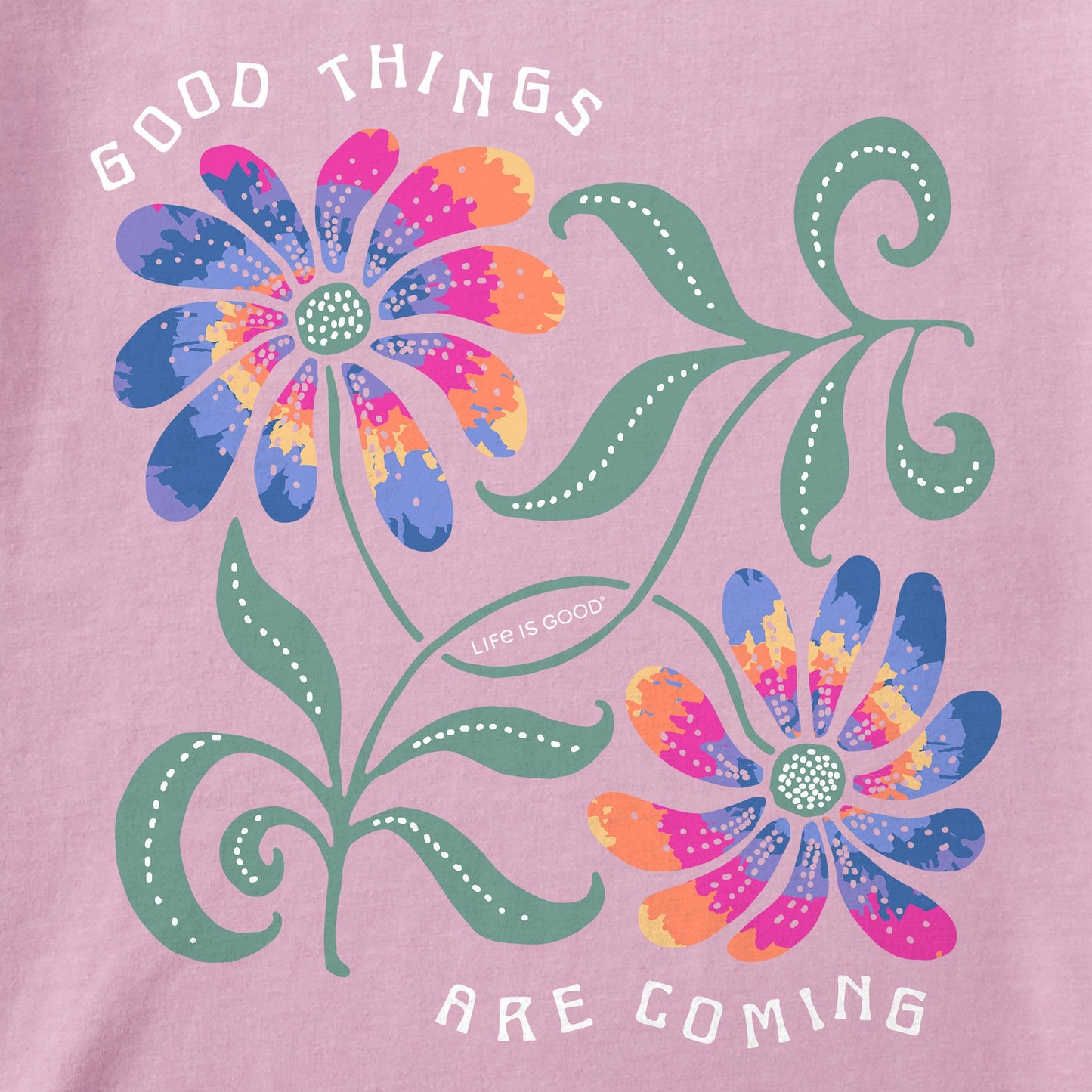 Women's Good Things Flower Tie Dye Short Sleeve Tee