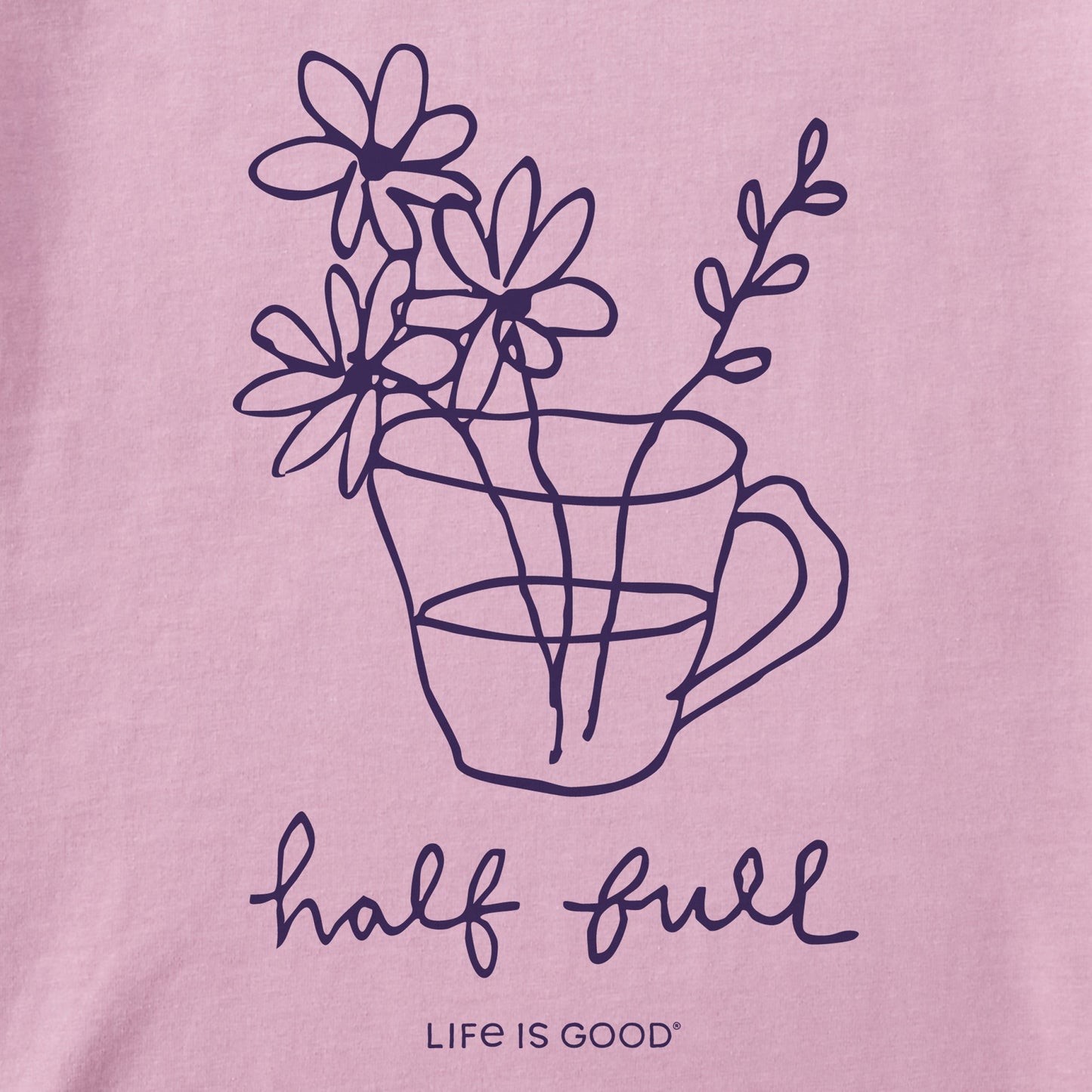 Women's Half Full of Flowers Short Sleeve Crusher Vee