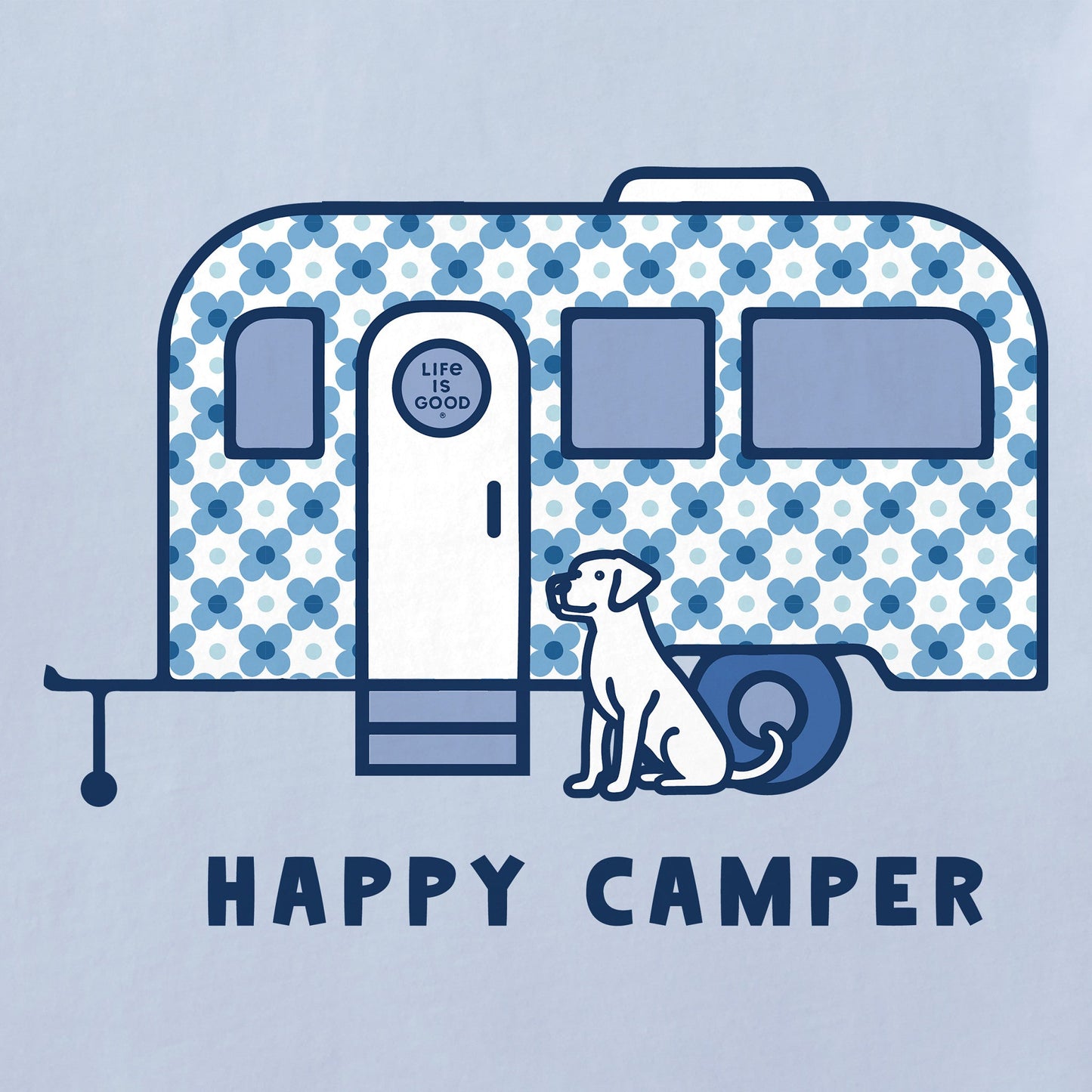 Women's Happy Camper Dog Short Sleeve Crusher Tee