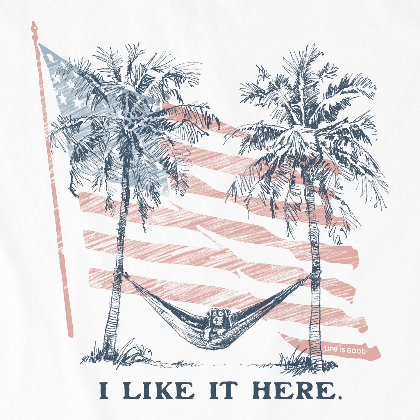 Kids I Like It Here Flag Hammock Short Sleeve Crusher Tee